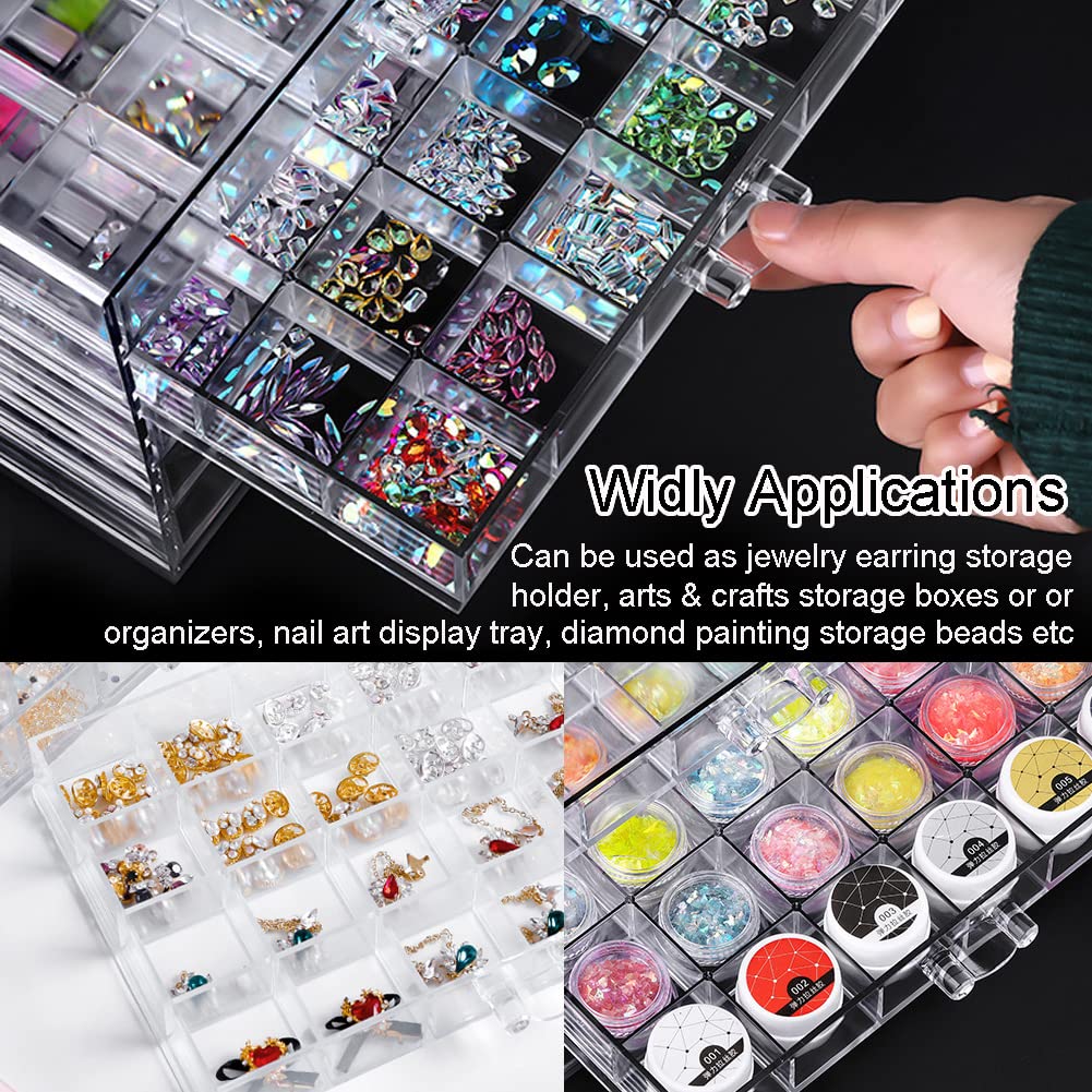 YUFONG Earring Storage Box Organizer 5 Drawers with 120 Small Compartments – packaging and label