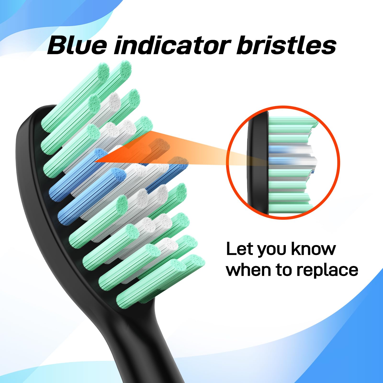 Elyhead replacement toothbrush heads for COSLUS C40 electric toothbrush, showing bristle layout and attachment design.