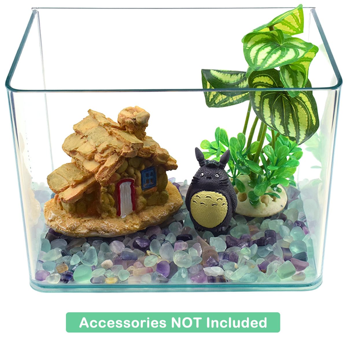 WAYBER Decorative Crystal Pebbles, 2 Lbs/920g (Fill 1.8 Cups) Natural Quartz Stones Aquarium Gravel Sea Glass Rock Sand 