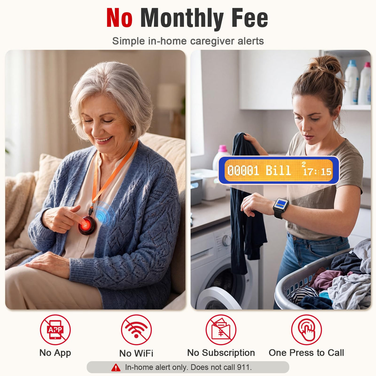 CallToU Wireless Caregiver Pager Call Button 500 Feet Nurse - CallToU Official Imagery - 4