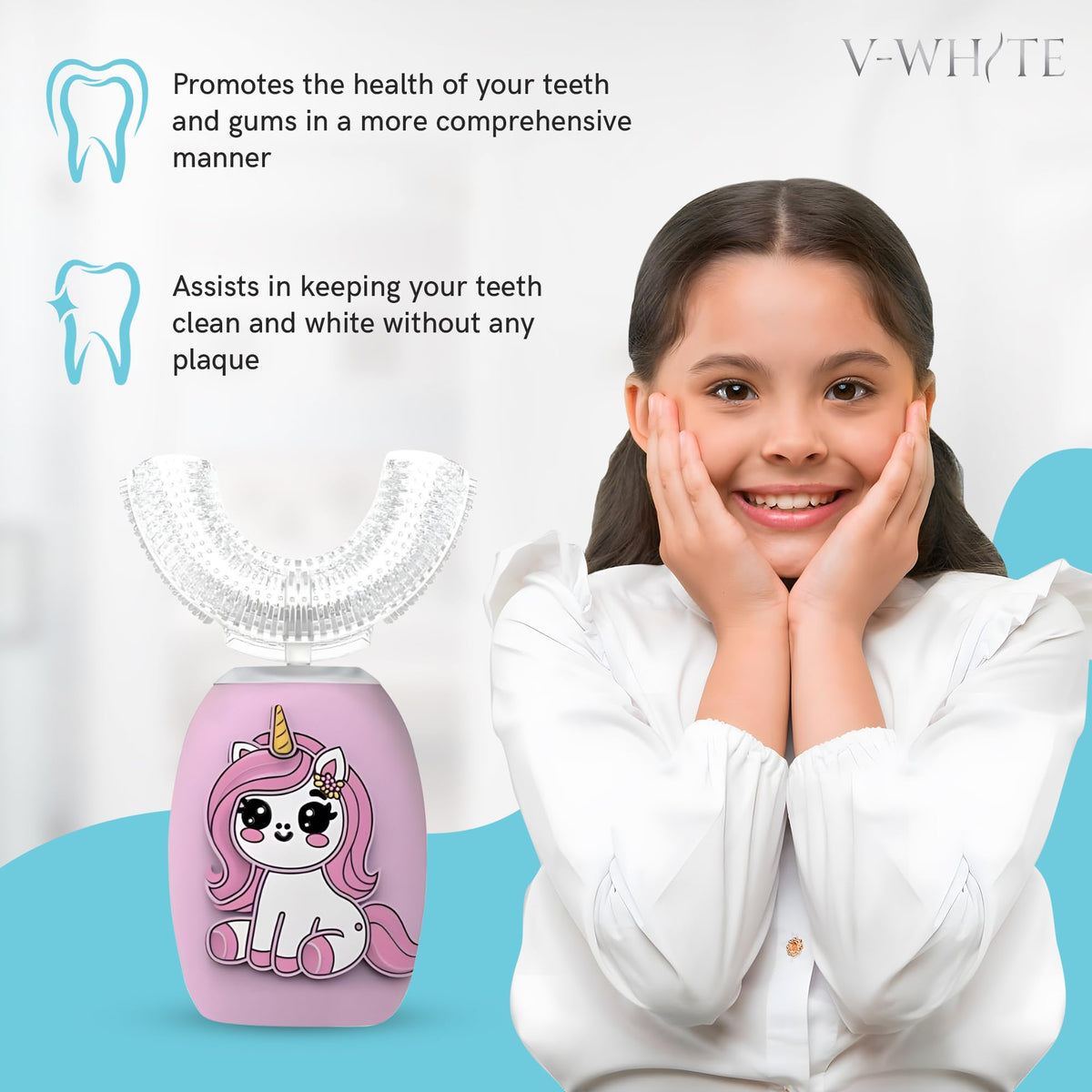V WHITE Ultrasonic U Shaped Toothbrush for Teeth Whitening - V-WHITE Official Imagery - 8