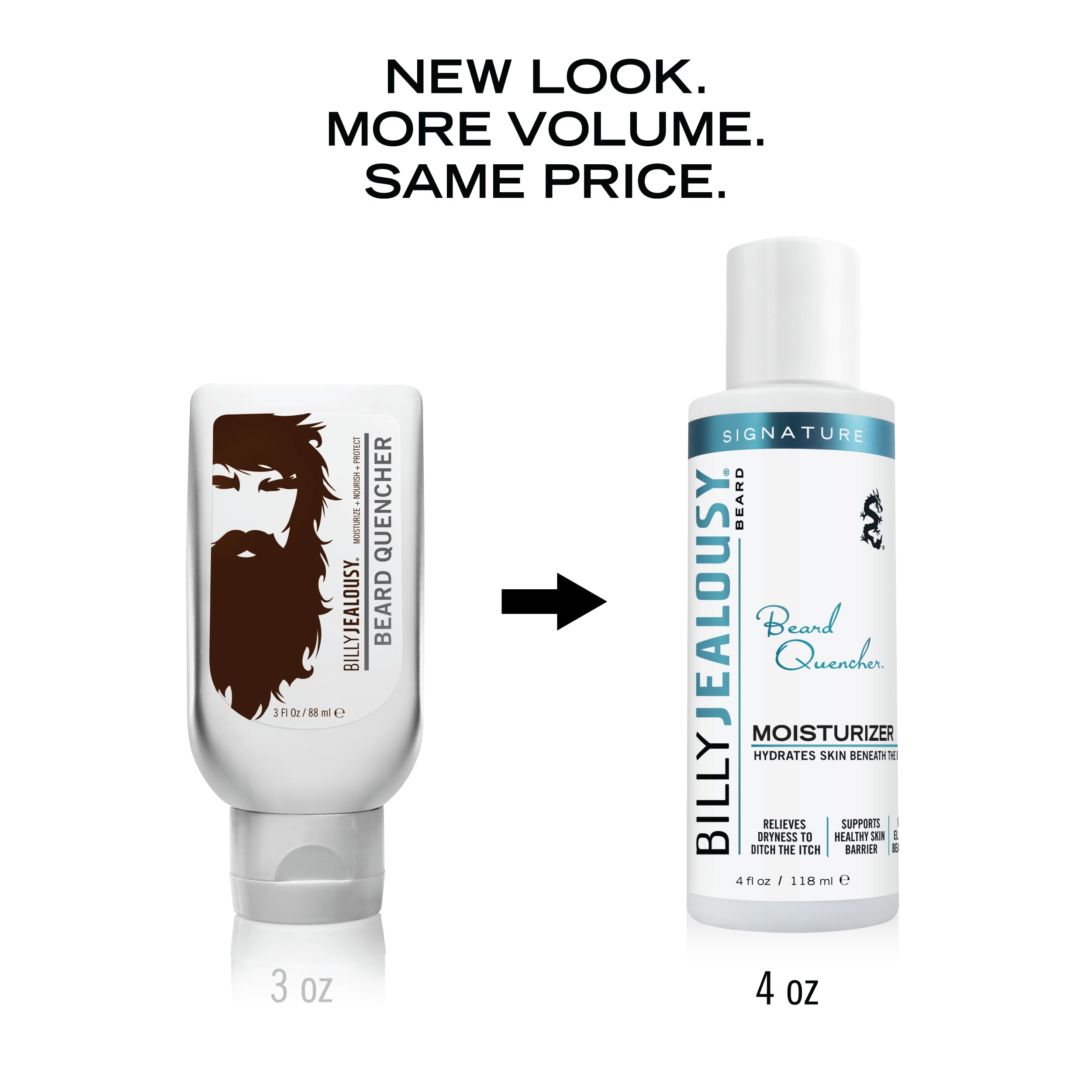 Billy Jealousy Beard Quencher, Nourishing and Strengthening Moisturizer for Mane and Skin with Shea Butter, Amino Acids and Black Oat Seed, Fights Frizz, Relieves Itch and Flakes, 4 Fl Oz