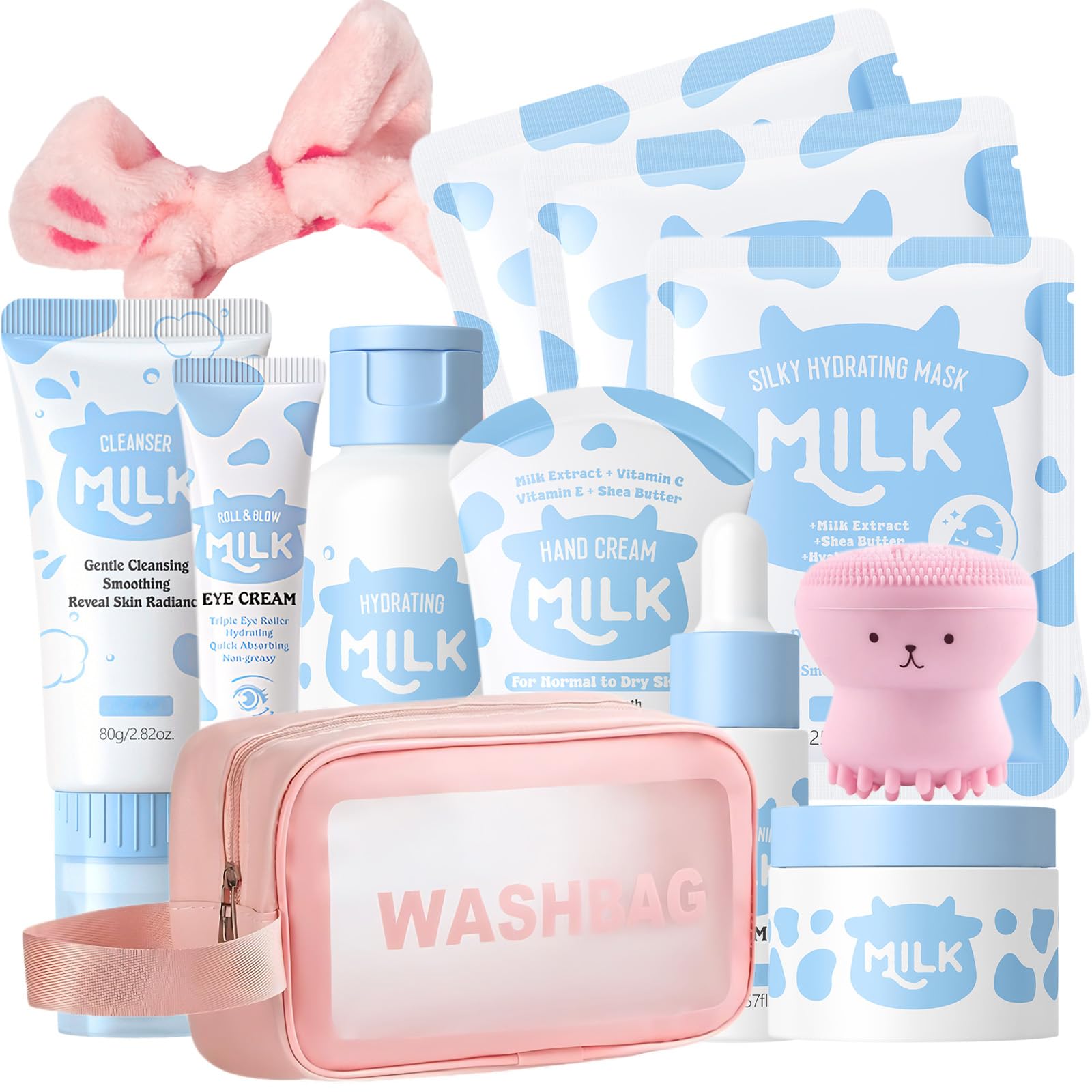 Milk Skin Care Set for Kids & Teens, 12 IN 1 Moisturizing Milk - Product Imagery