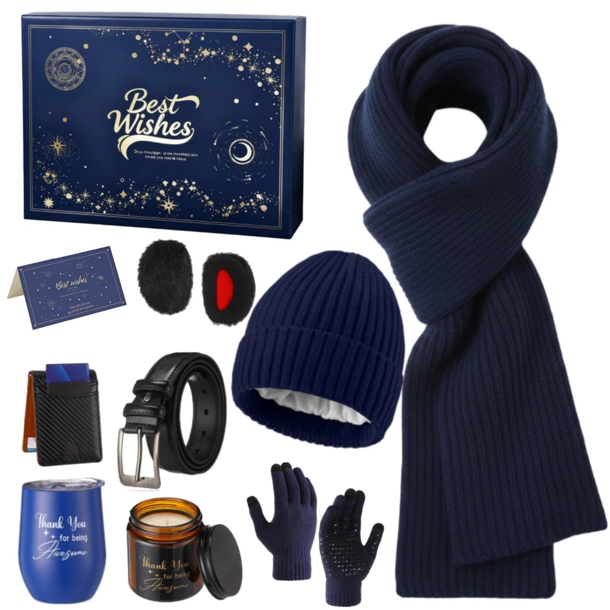 Patelai 10 Pcs Winter Gift Set for Men Scarf Beanie Gloves - Patelai Official Imagery - 8