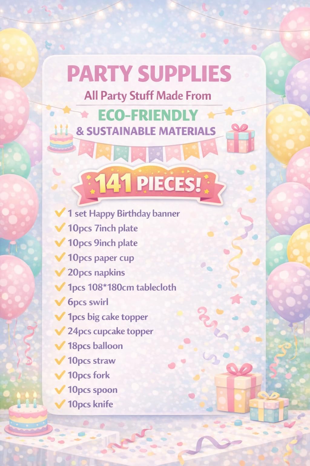 Cartoon Creatures Party Pack (Sunshine Party squad) – close-up detail in Sunshine Party Squad