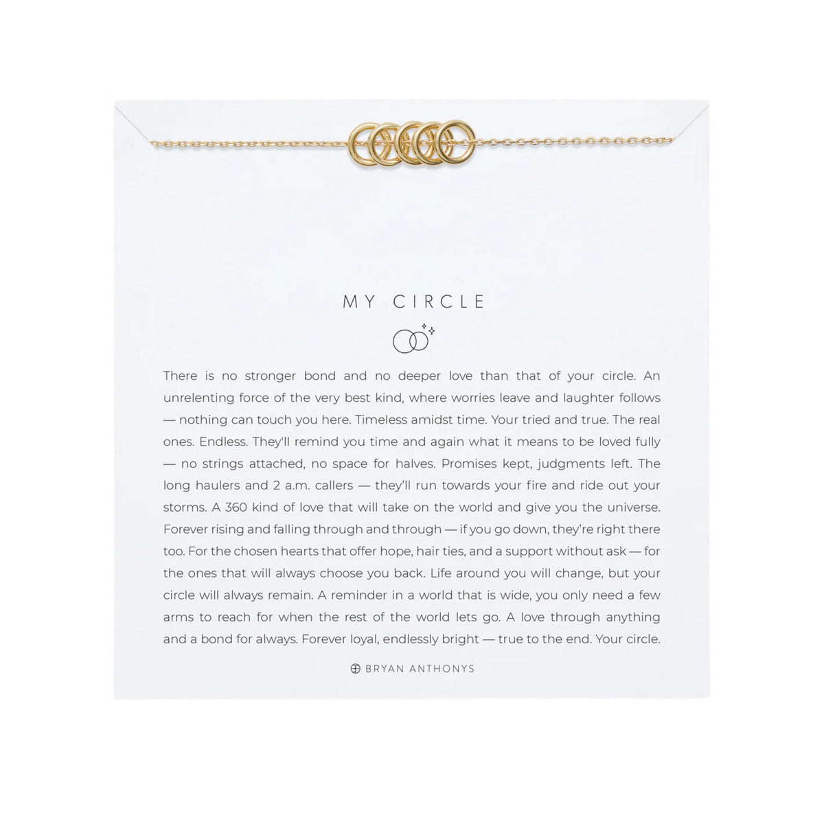 Bryan Anthonys My Circle Dainty Necklace for Women - Elegant Pendant Necklace, 14k Gold Plated Finish Over Brass, Nickel