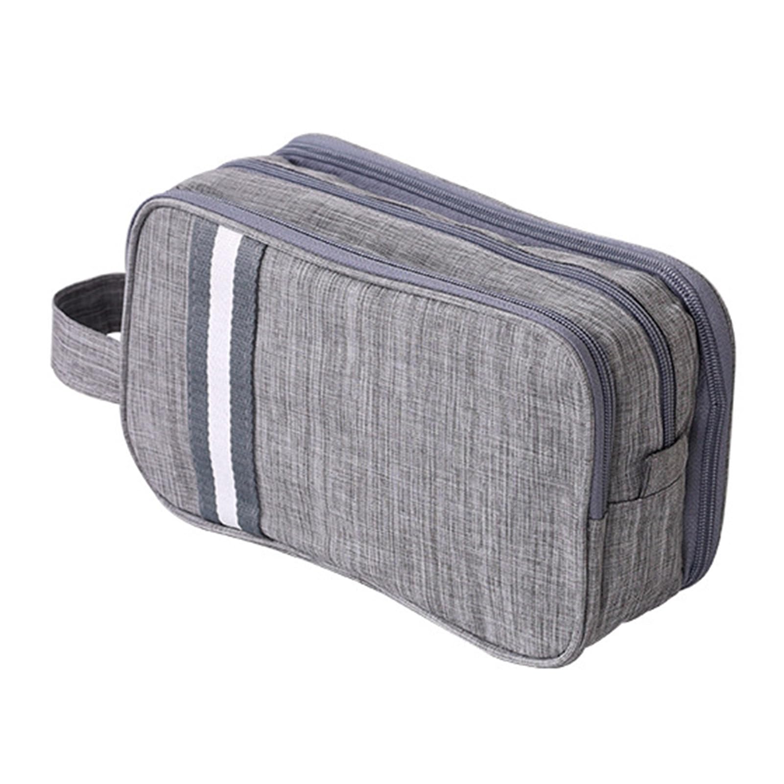 Gucagle cosmetic case toiletry bag with dry and wet compartments, lightweight polyester travel organizer for cosmetics and toiletries.