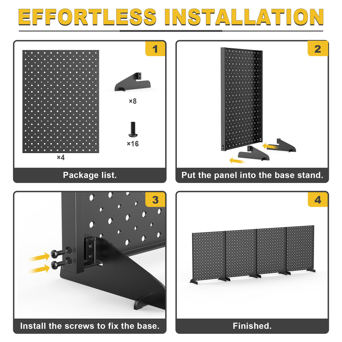 Ultrawall Pegboard Display Stand, Metal Tabletop Pegboard Display – back view and specifications