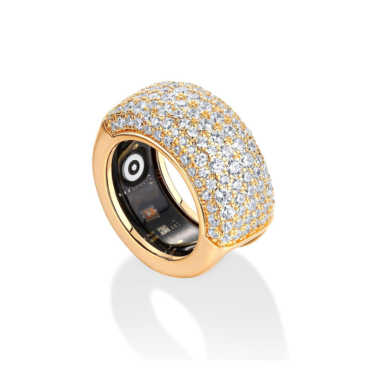 PAVOI Smart Ring Cover Compatible with Oura Ring Gen 4, 14K Gold Plated CZ – Yellow Gold, Metal, 4 5 6 7 8 9 10