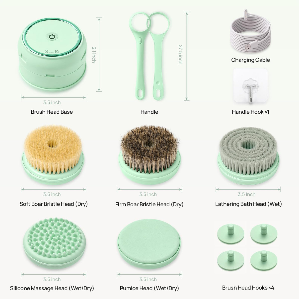 Electric Dry Brush 5 in 1 Waterproof Body Scrubber with - ROLLERSTONE Official Imagery - 7
