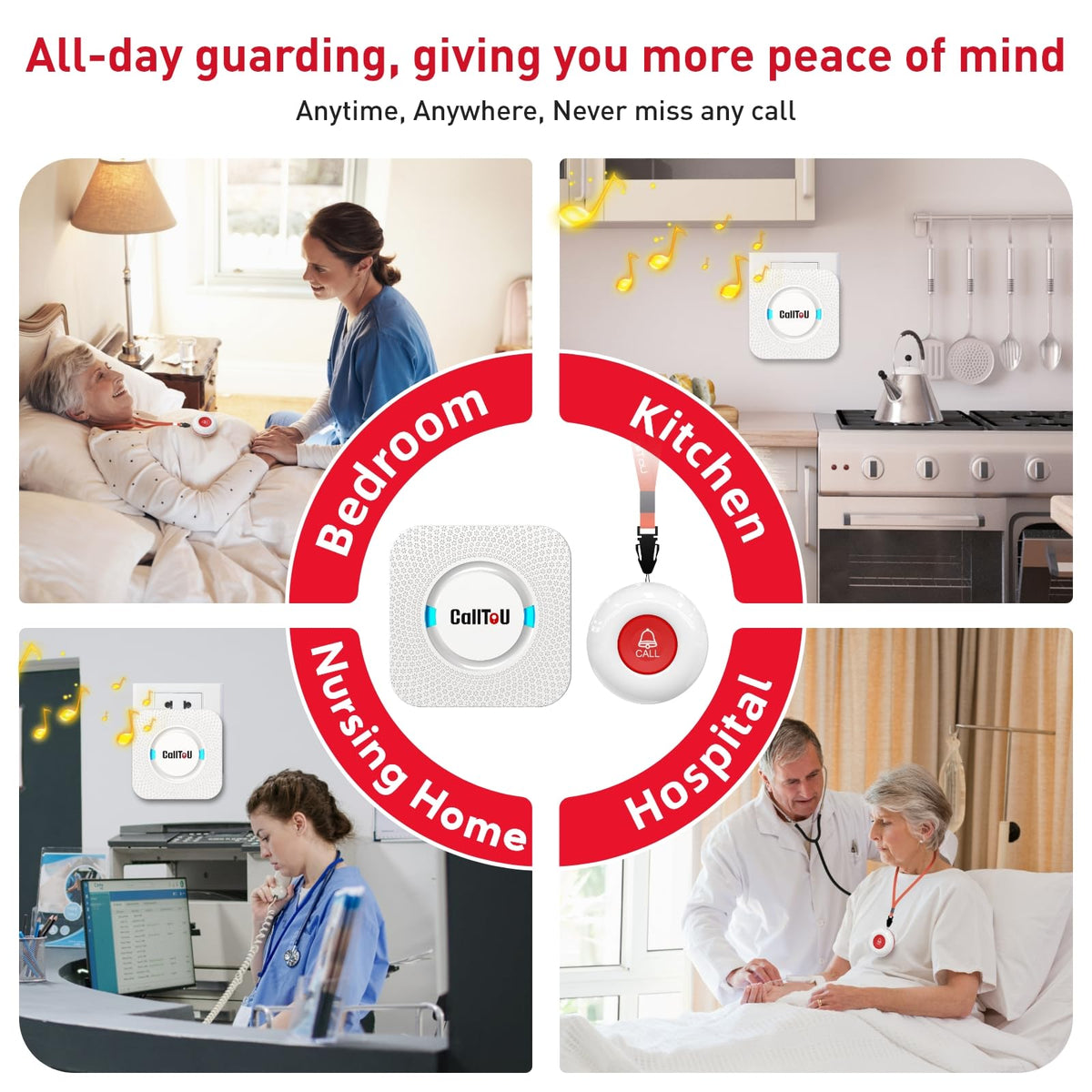 CallToU Wireless Caregiver Pager Call Button Call Bell - CallToU Official Imagery - 4