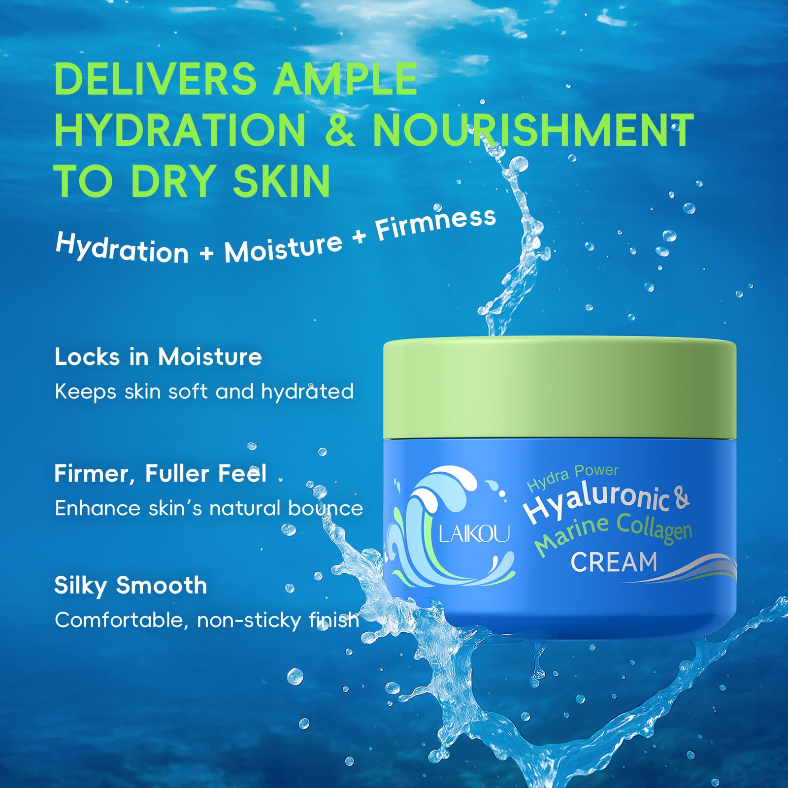 LAIKOU Hydra Power Skin Care Set with hyaluronic acid and marine collagen for moisturizing and revitalizing skin.