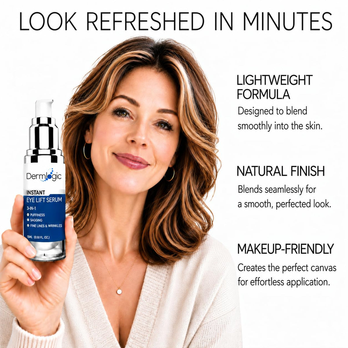 Dermlogic Under Eye Puffiness & Dark Circles Rapid Treatment- Instantly Reduces the Appearance of Puffy Eye Bags, Crow’s