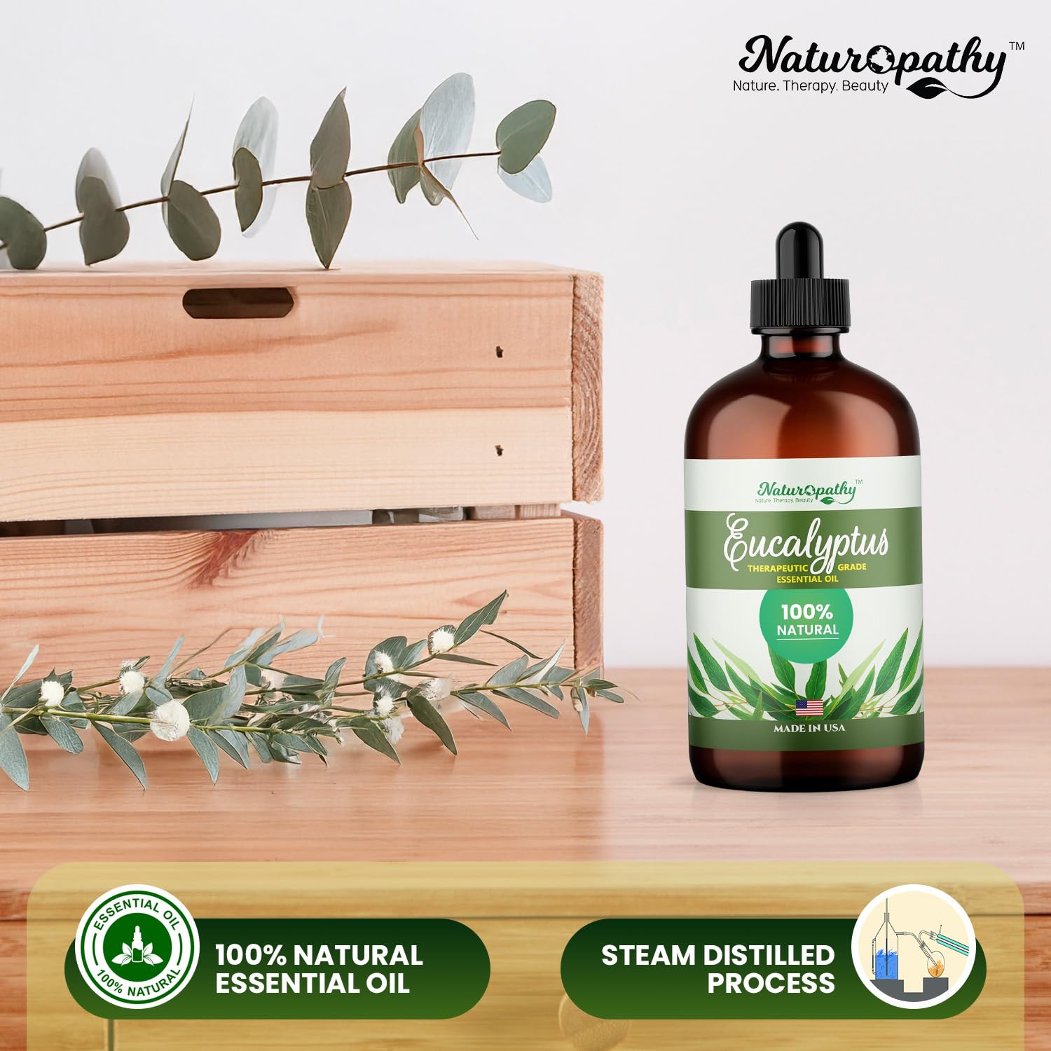 Naturopathy Eucalyptus Essential Oil – Pure 4 fl oz