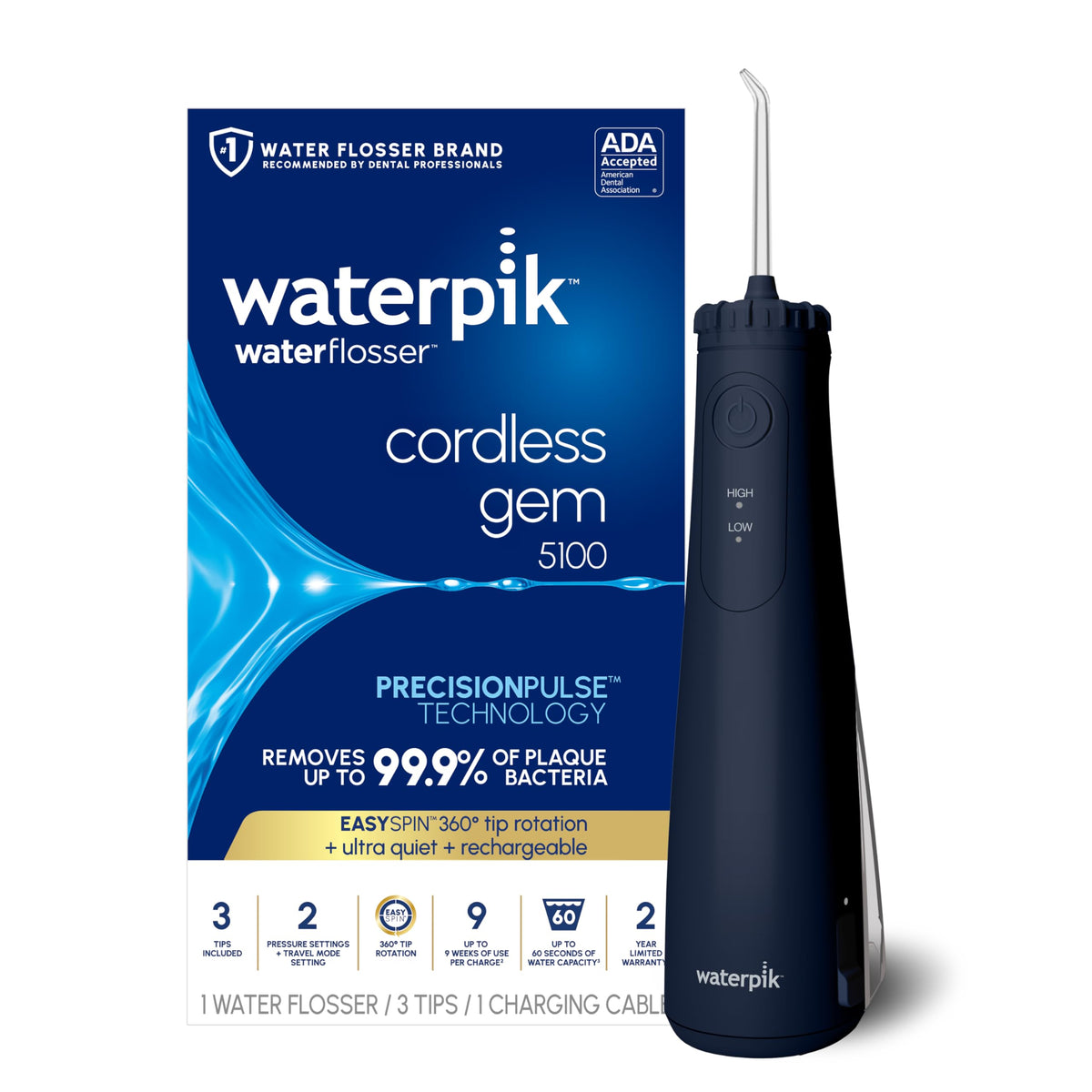 Waterpik Cordless Gem 5100 Portable Water Flosser - Waterpik Official Imagery - 2
