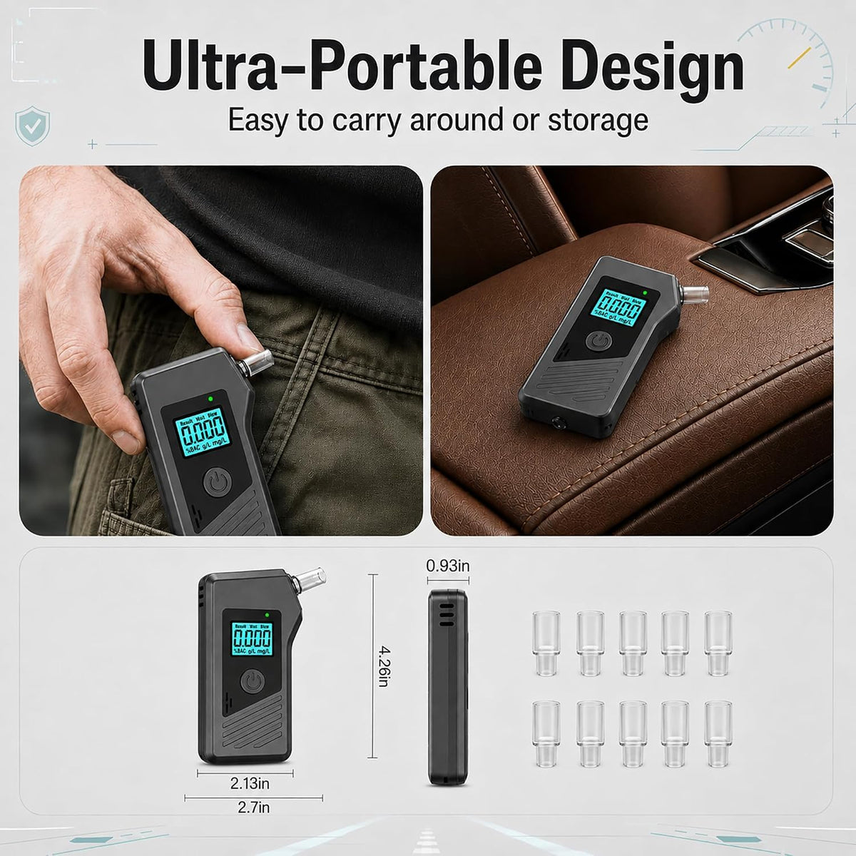 Breathalyzer Portable Breathalyzers for Alcohol with 10 - Cyrixteli Official Imagery - 8