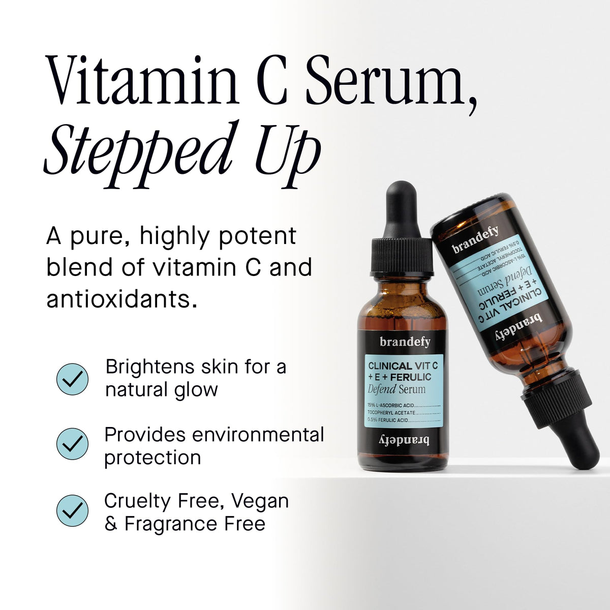 Brandefy Vitamin C Face Serum 15 L Ascorbic Acid Ferulic - Brandefy Official Imagery - 3