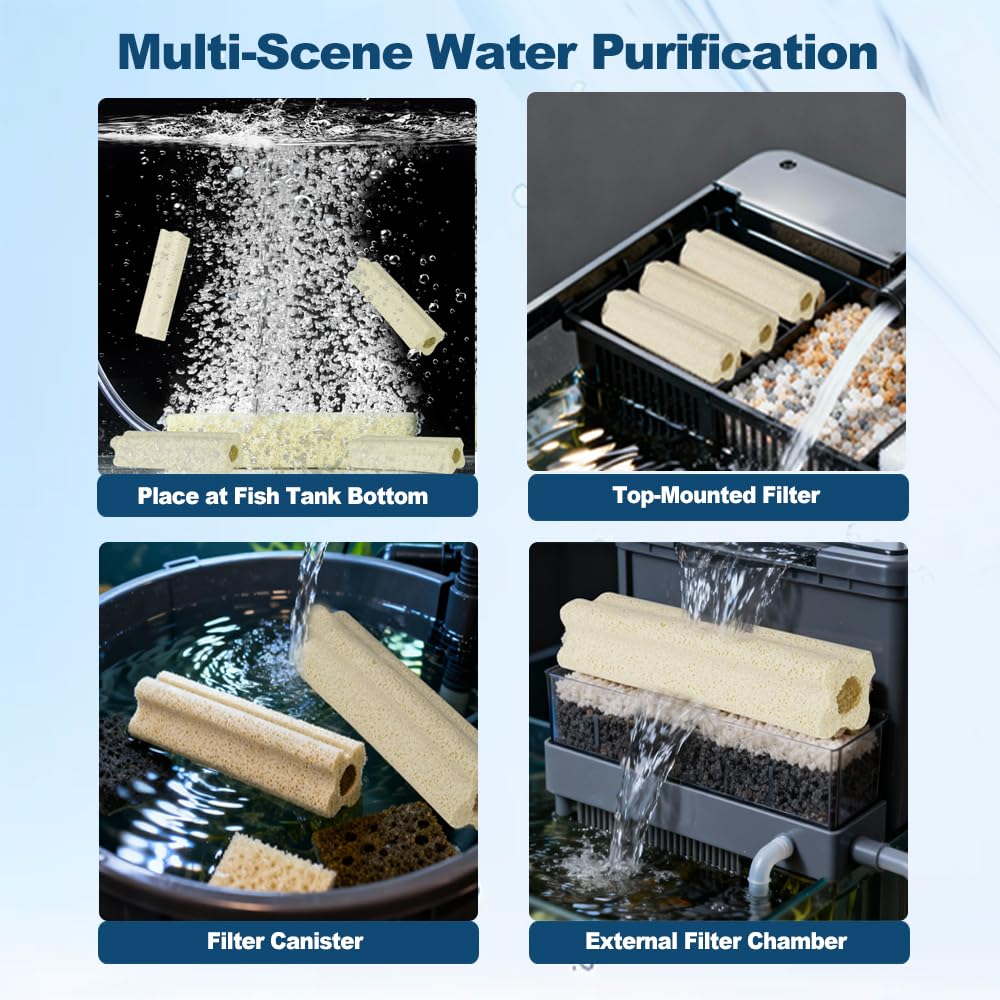 CHOUJIGIA 42PCS 5.83-Inch Long Aquarium Ceramic Bio Filter Media Blocks – full view
