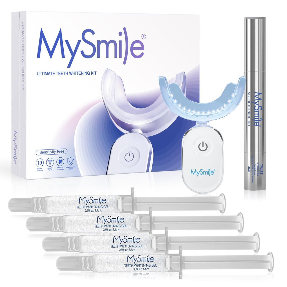 MySmile Teeth Whitening Kit for Sensitive Teeth, 30+ Treatments Whitener – Gluten Free