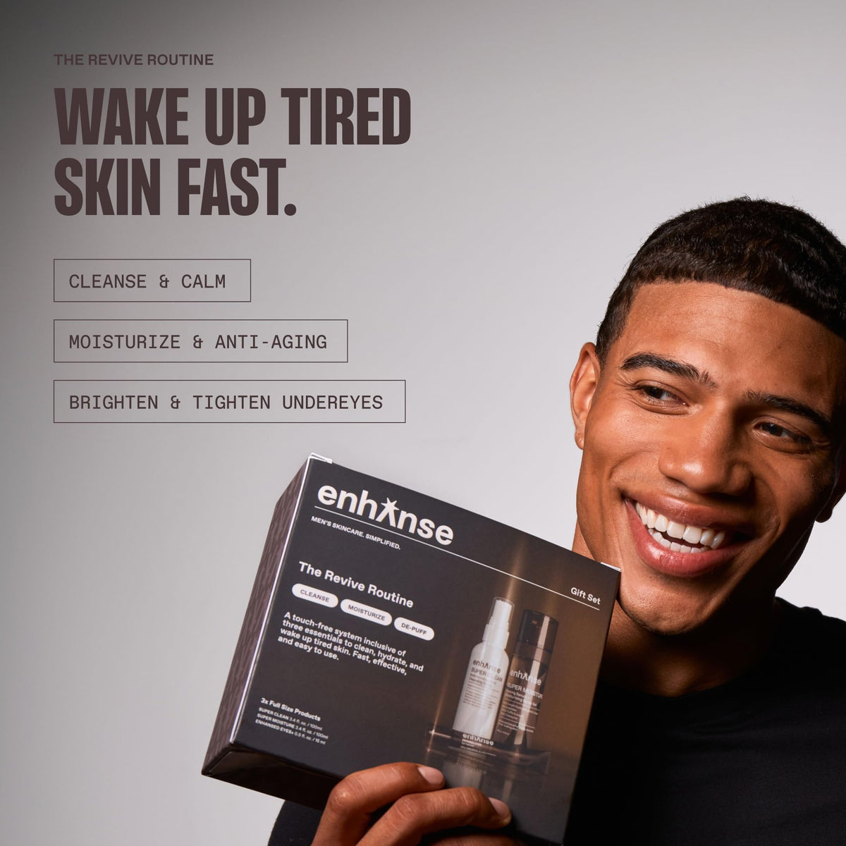 The Revive Routine Skincare Gift Set for Men Hydrating 3 Pc - ENHANSE Official Imagery - 4