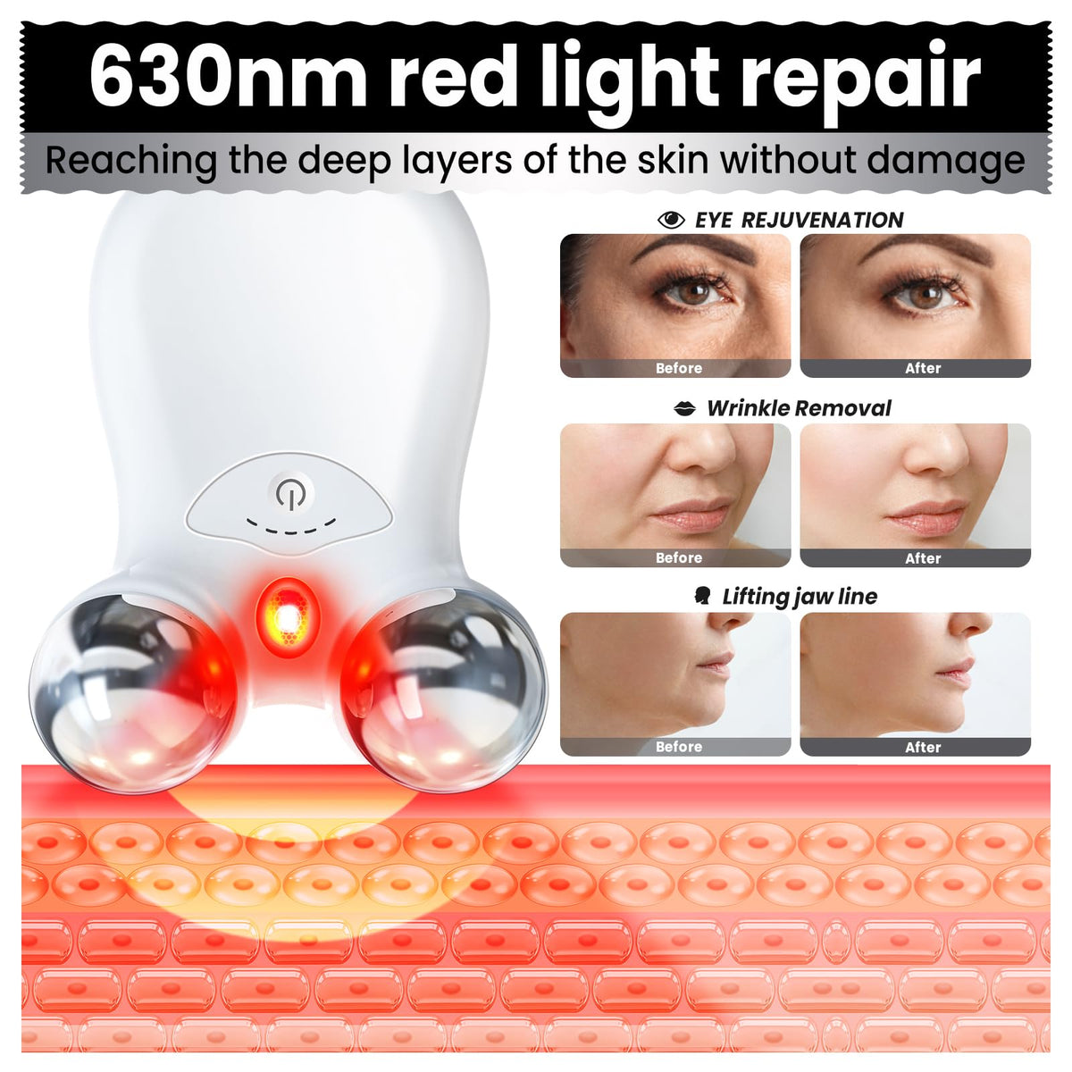 Microcurrent Facial Device Latest Red Light Technology - Hunvva Official Imagery - 6