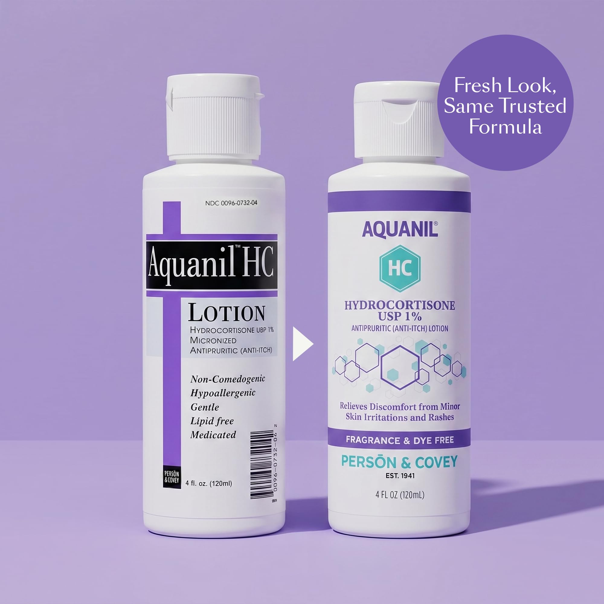Aquanil HC Lotion, Calming Body Lotion, Anti-Itch Formula, Ideal for all Skin Types - Without Artificial Fragrance