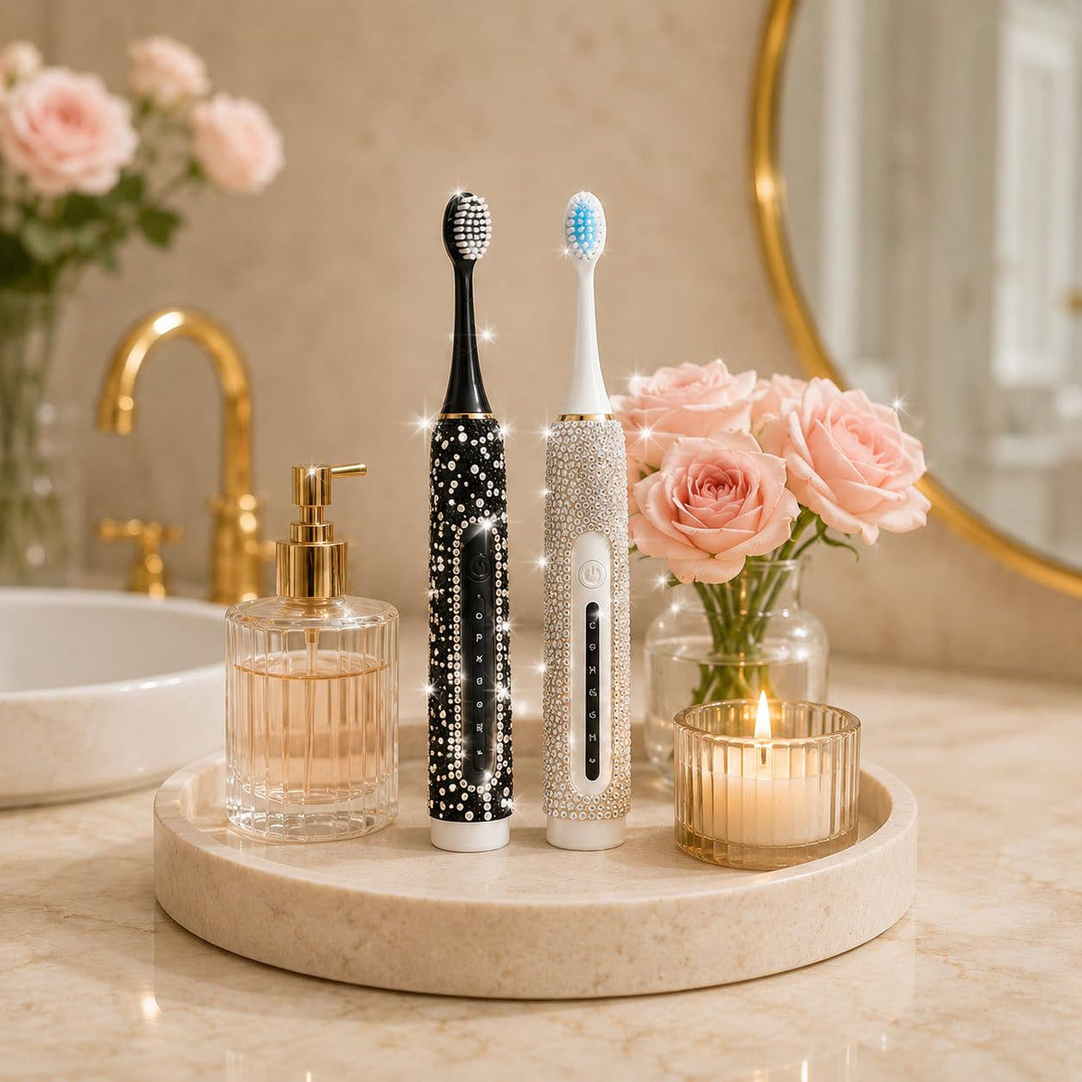Electric Toothbrush for Woman Bling Diamond Decor Portable - VFUIFRYI Official Imagery - 8