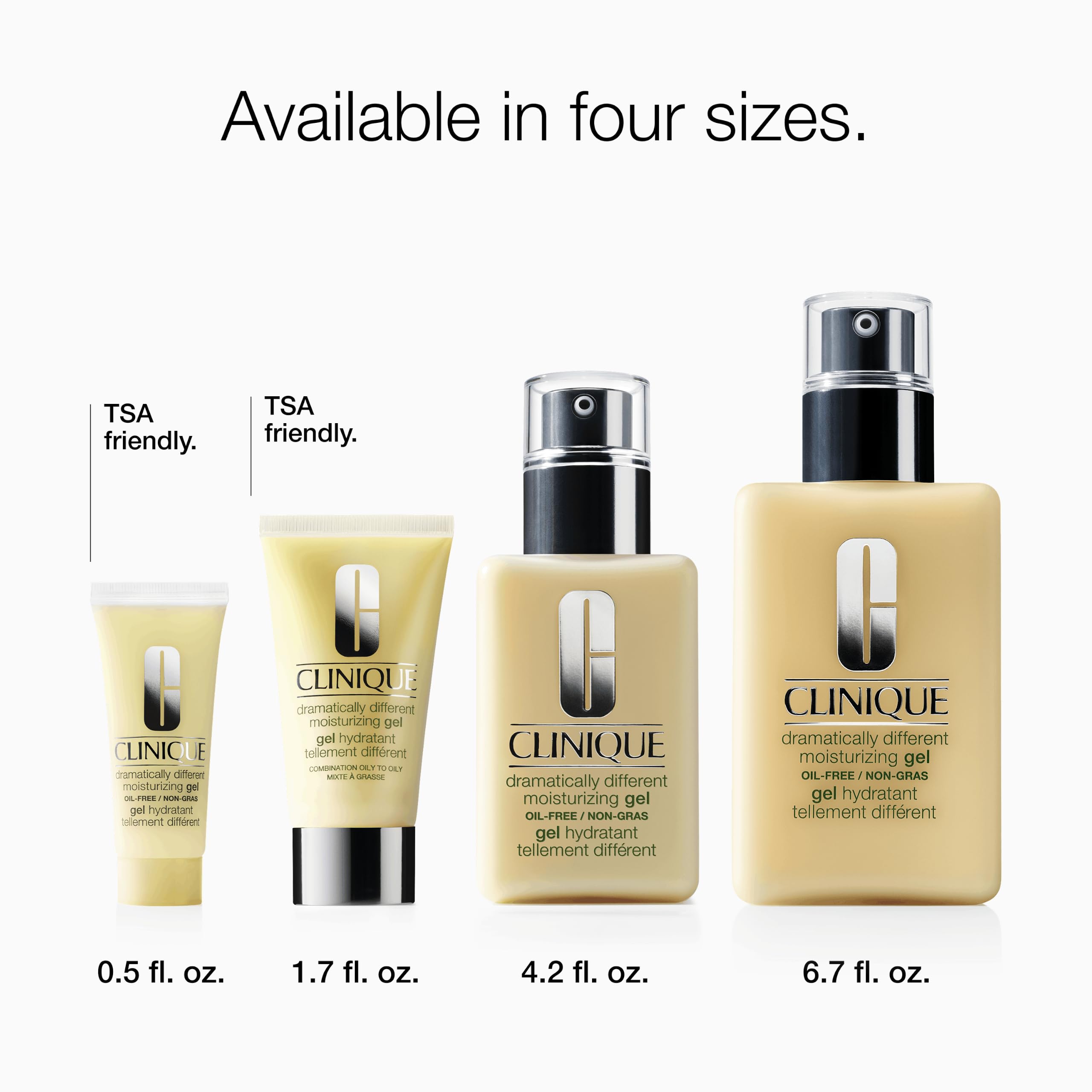Clinique Dramatically Different Moisturizing Gel in 6.7 oz bottle, oil-free face moisturizer for oily and combination skin types.