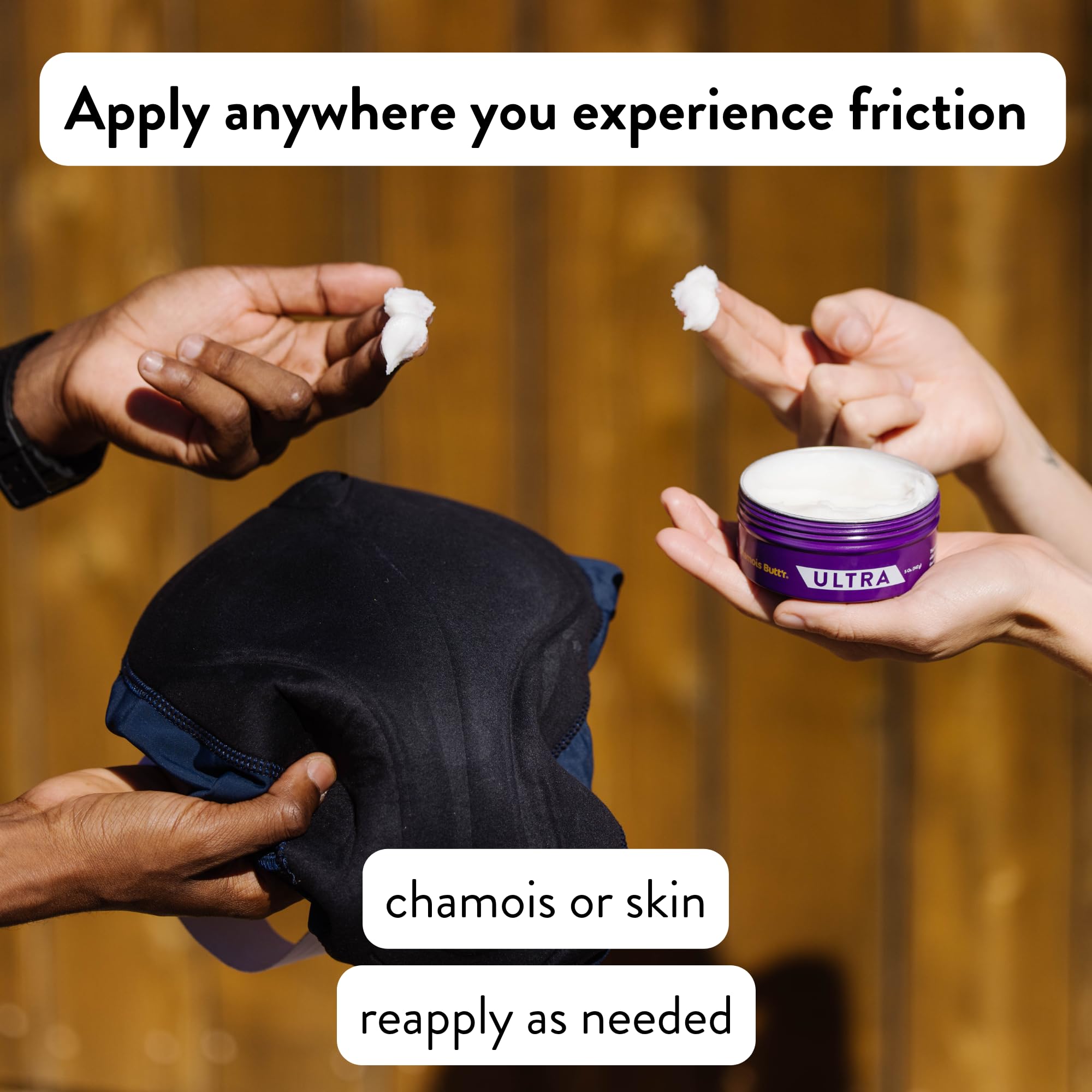 Chamois Butt'r Ultra anti-chafe balm in a 5 oz jar, skin protectant for chafing relief and comfort during physical activity.