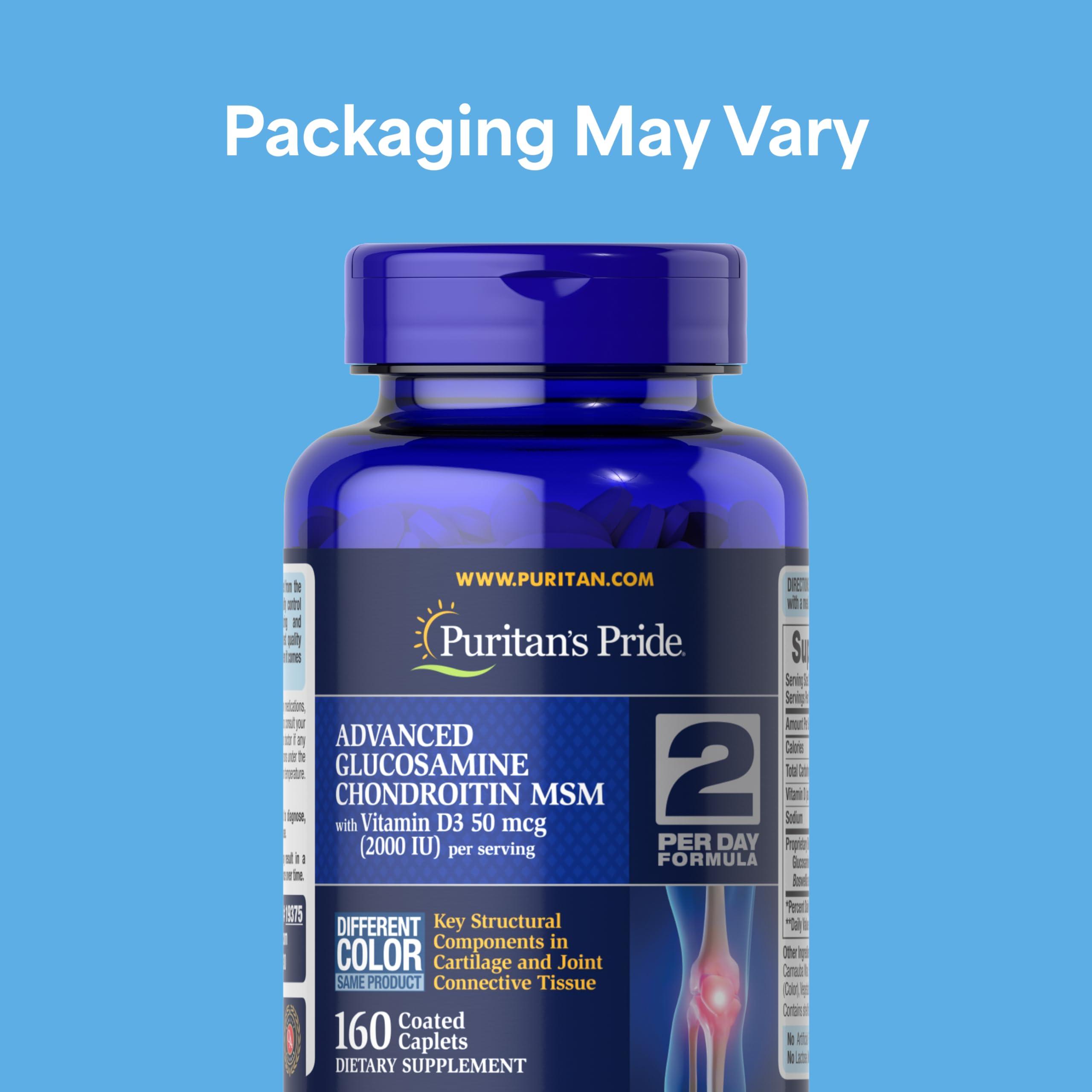 Puritan's Pride Advanced Glucosamine Chondroitin MSM with Vitamin D3 50mcg