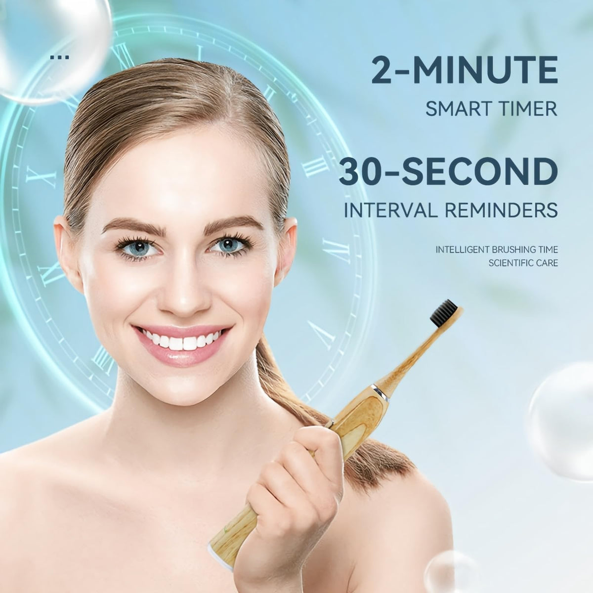 Bamboo Electric Toothbrush for Adults Soft Bristle - GUFICLE Official Imagery - 6