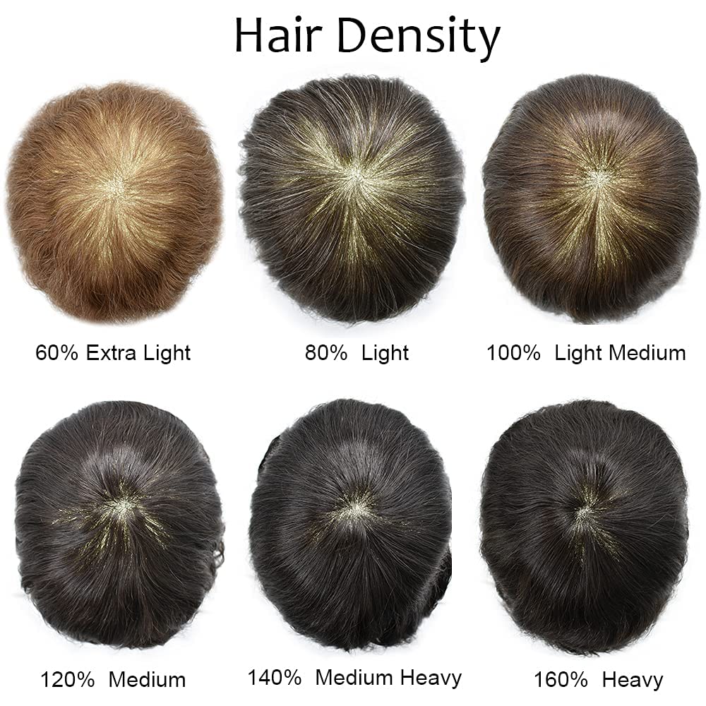 SINGA HAIR men's toupee wig with real human hair, natural hairline, Swiss lace, medium brown with 60% grey, 6x9 inch cap