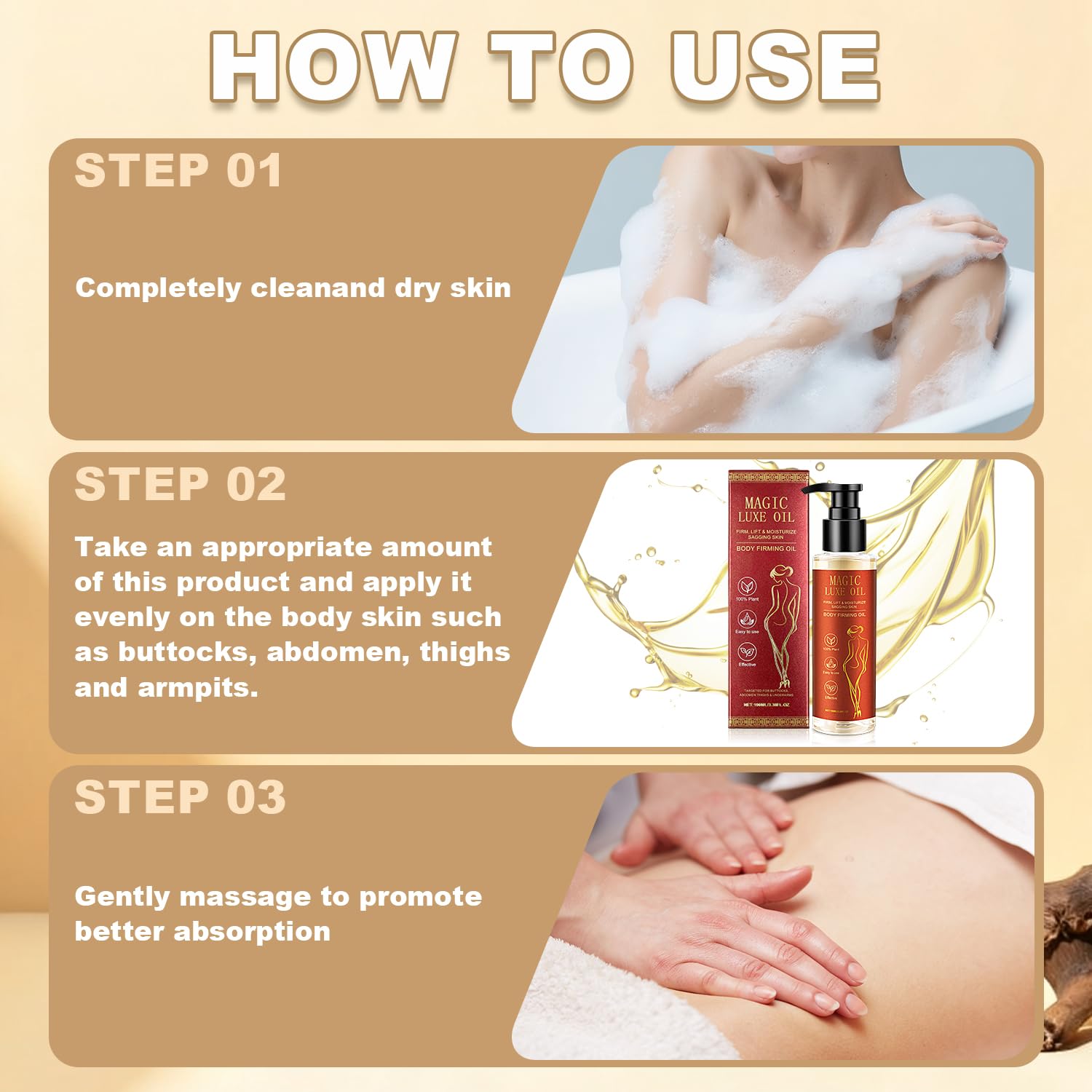 Magic Body Firming Oil, Silk Body Oil for Women, Hydrating Tightening Care for Arms, Abdomen, Thighs, Luxury Spa Gifts 3.38 Fl Oz