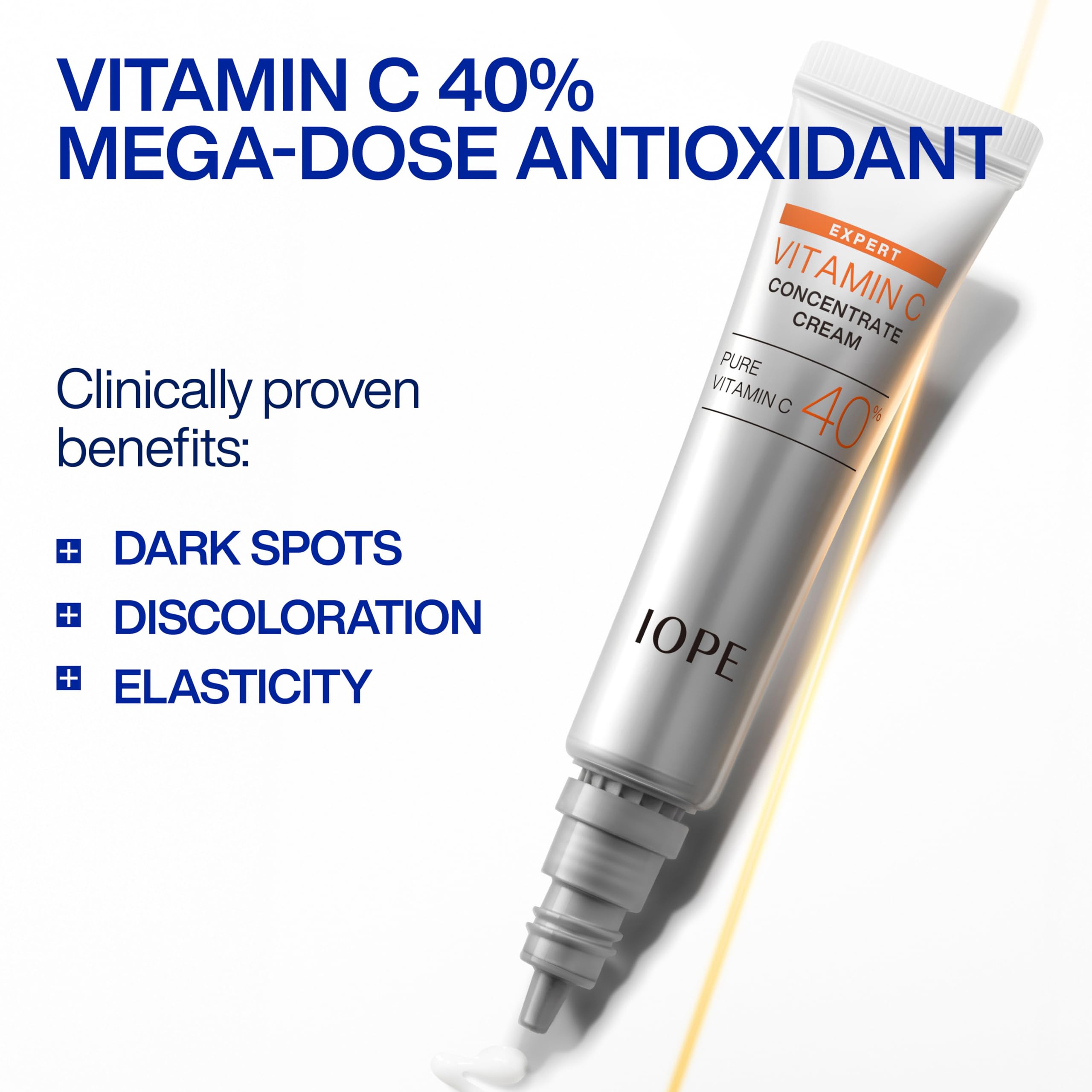 IOPE Expert Vitamin C 40% Concentrate Cream moisturizer in a 0.67 oz jar, designed to brighten and hydrate skin.