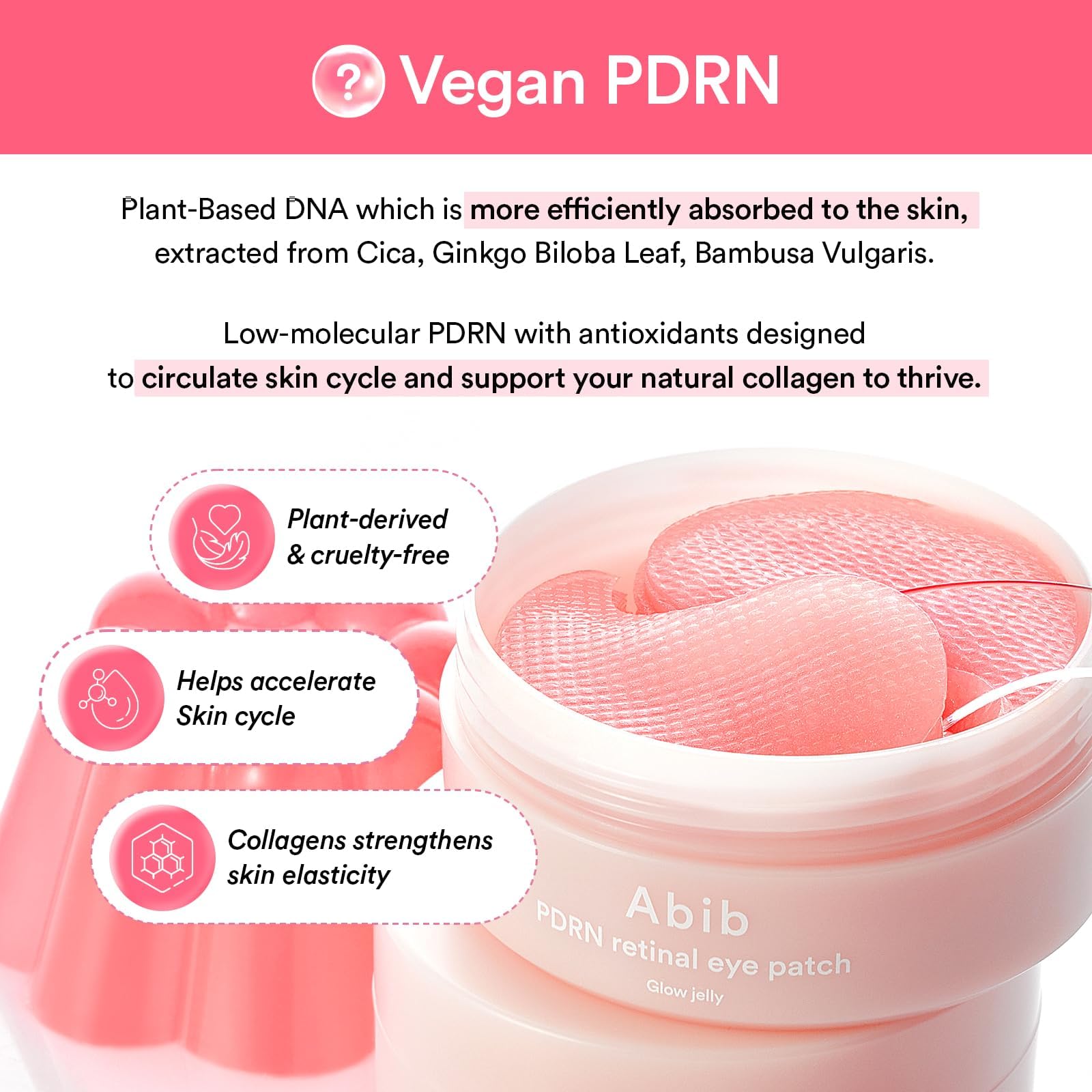 Abib PDRN Retinal Eye Patches Niacinamide Glow Jelly 60ct