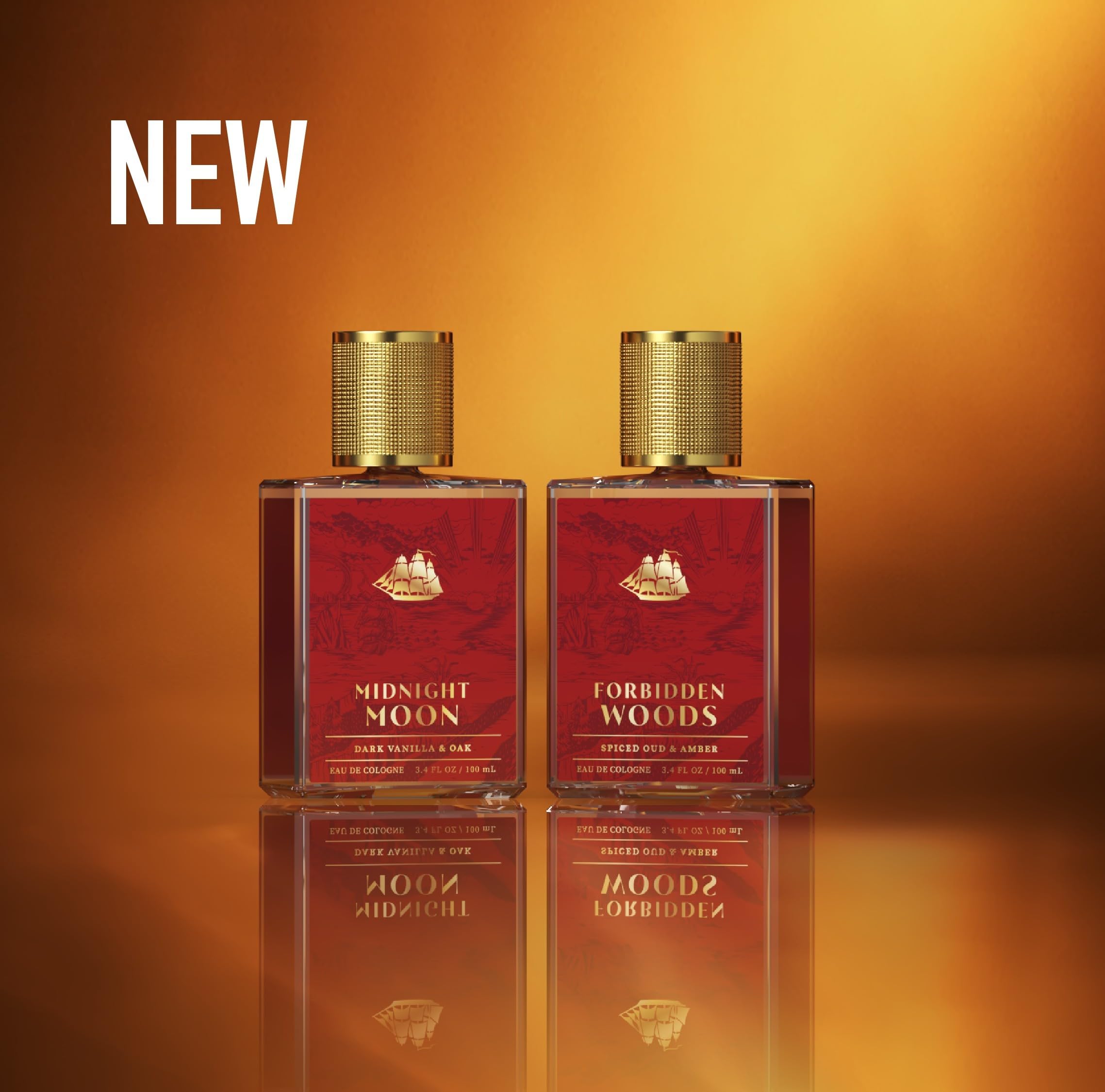 Old Spice Midnight Moon cologne for men in a 3.4 fl oz bottle, featuring a sleek design and dark blue packaging.