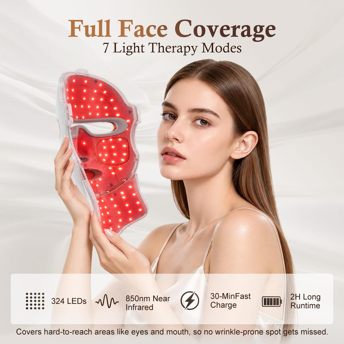 Red Light Therapy Mask for Face 850nm NIR Treats Acne - Aimilove Official Imagery - 4
