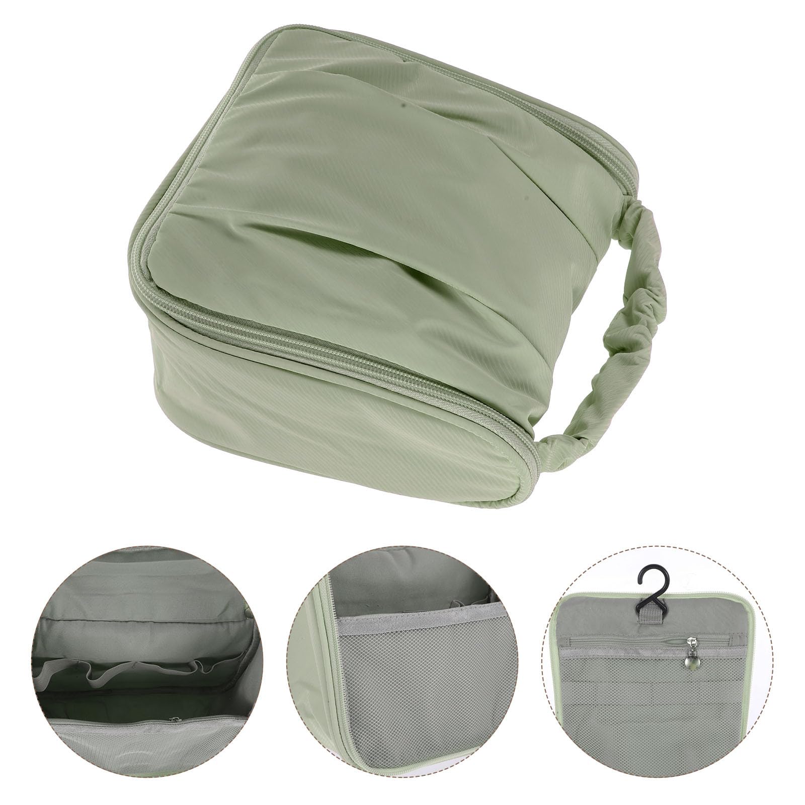 Healeved large waterproof cosmetic travel bag with dry wet separation, portable makeup organizer for women, green toiletry storage