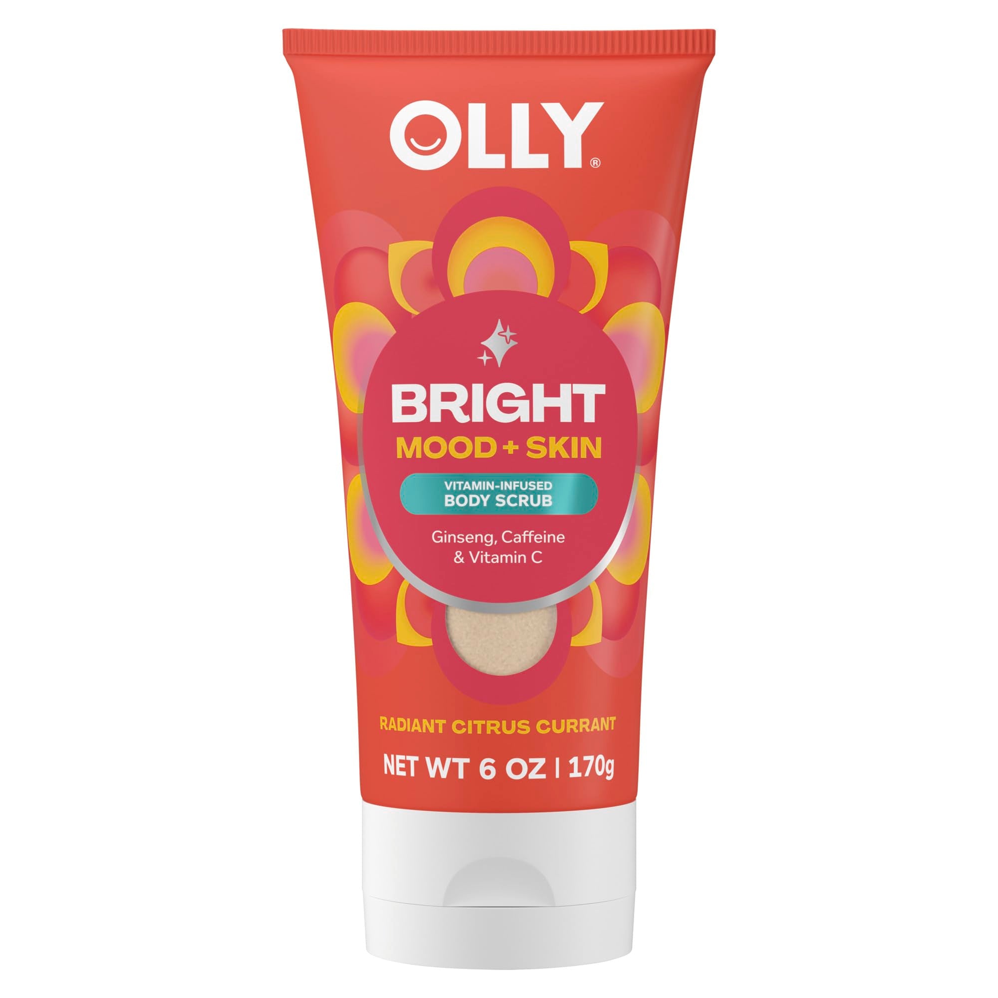 OLLY Bright Body Scrub with Ginseng, Caffeine & Vitamin C– - Product Imagery