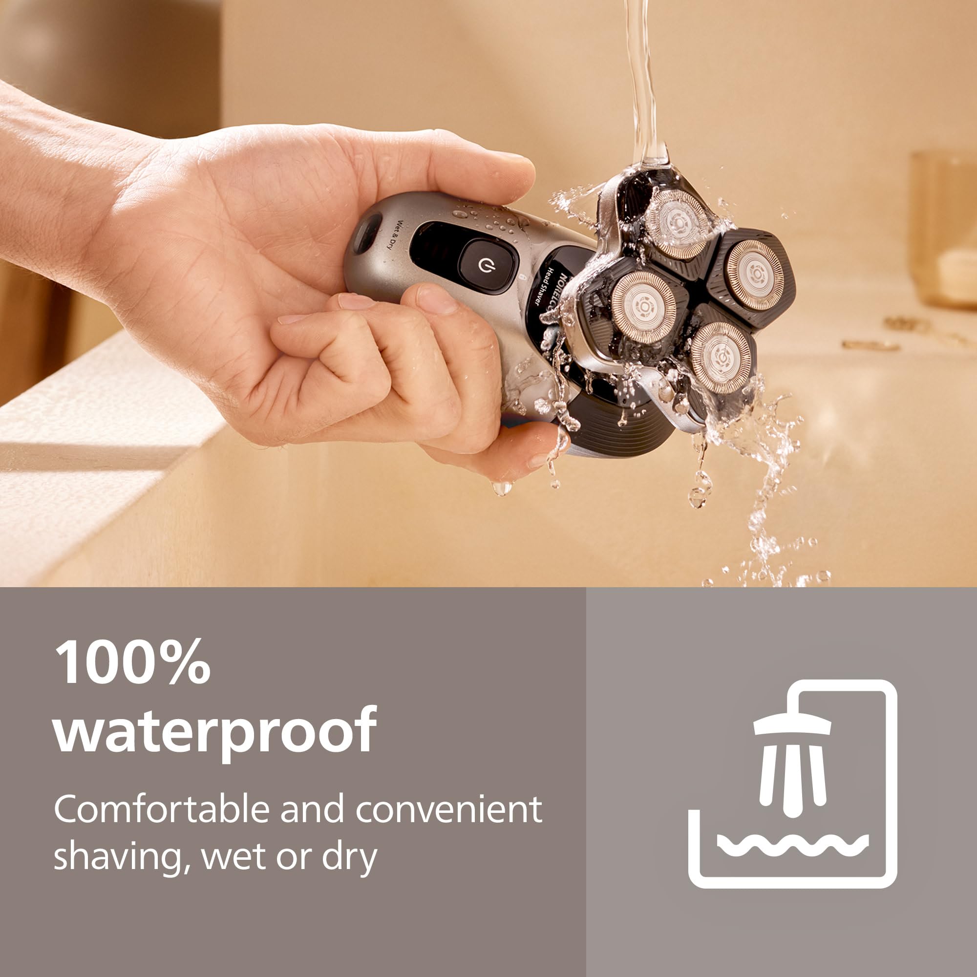 Philips Norelco Head Shaver Pro 9000 electric shaver with sleek design and multiple blades for a clean, gentle head shave.