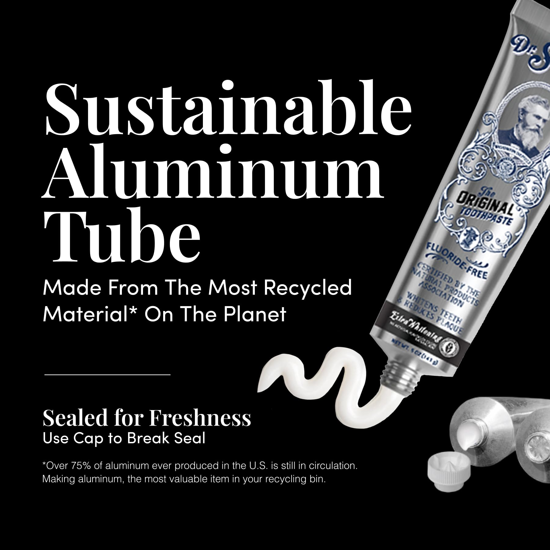 Dr. Sheffield's Fluoride Free Whitening Toothpaste, Mint, No SLS, 2-Pack