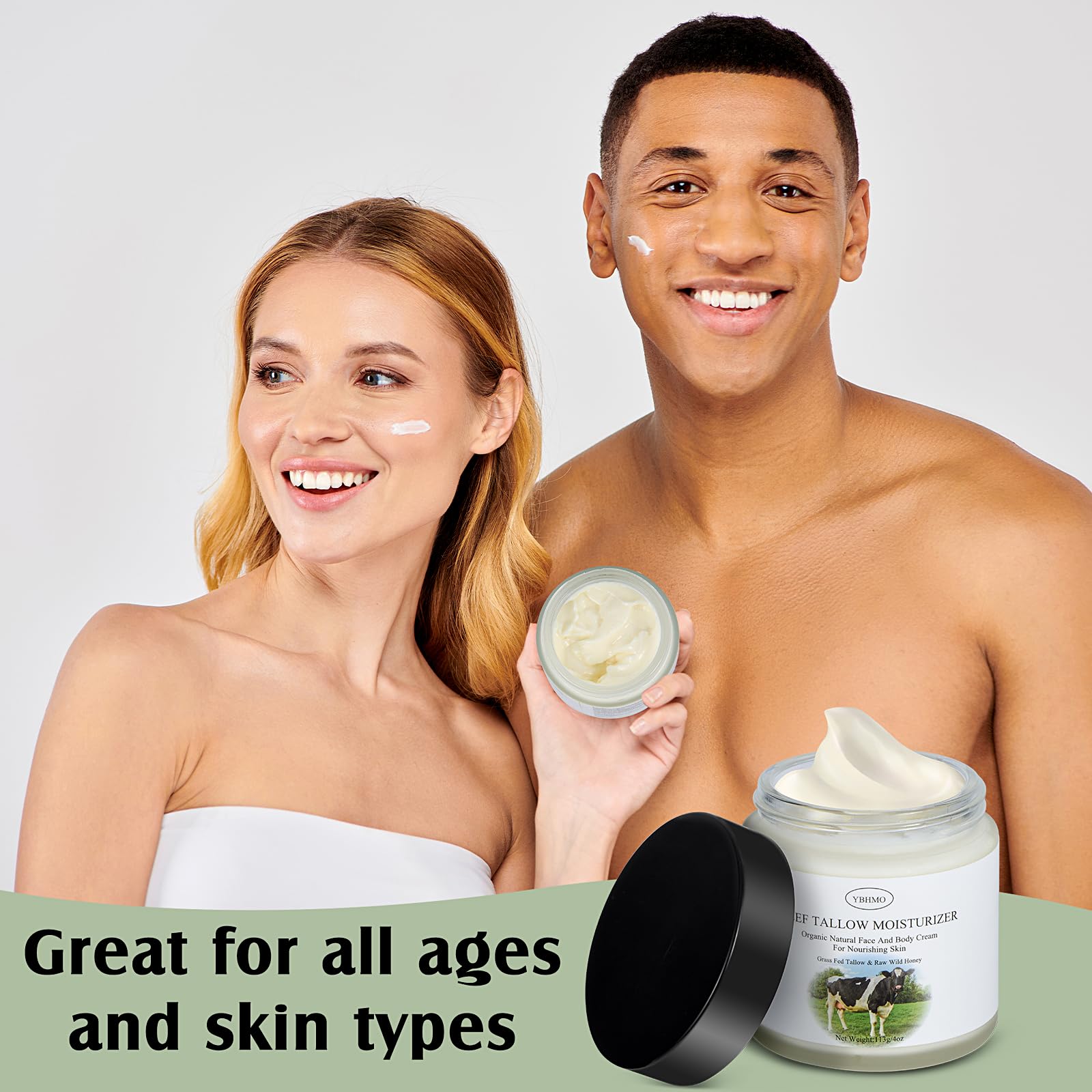 YBHMO Grass-Fed Beef Tallow & Honey Moisturizer 4oz