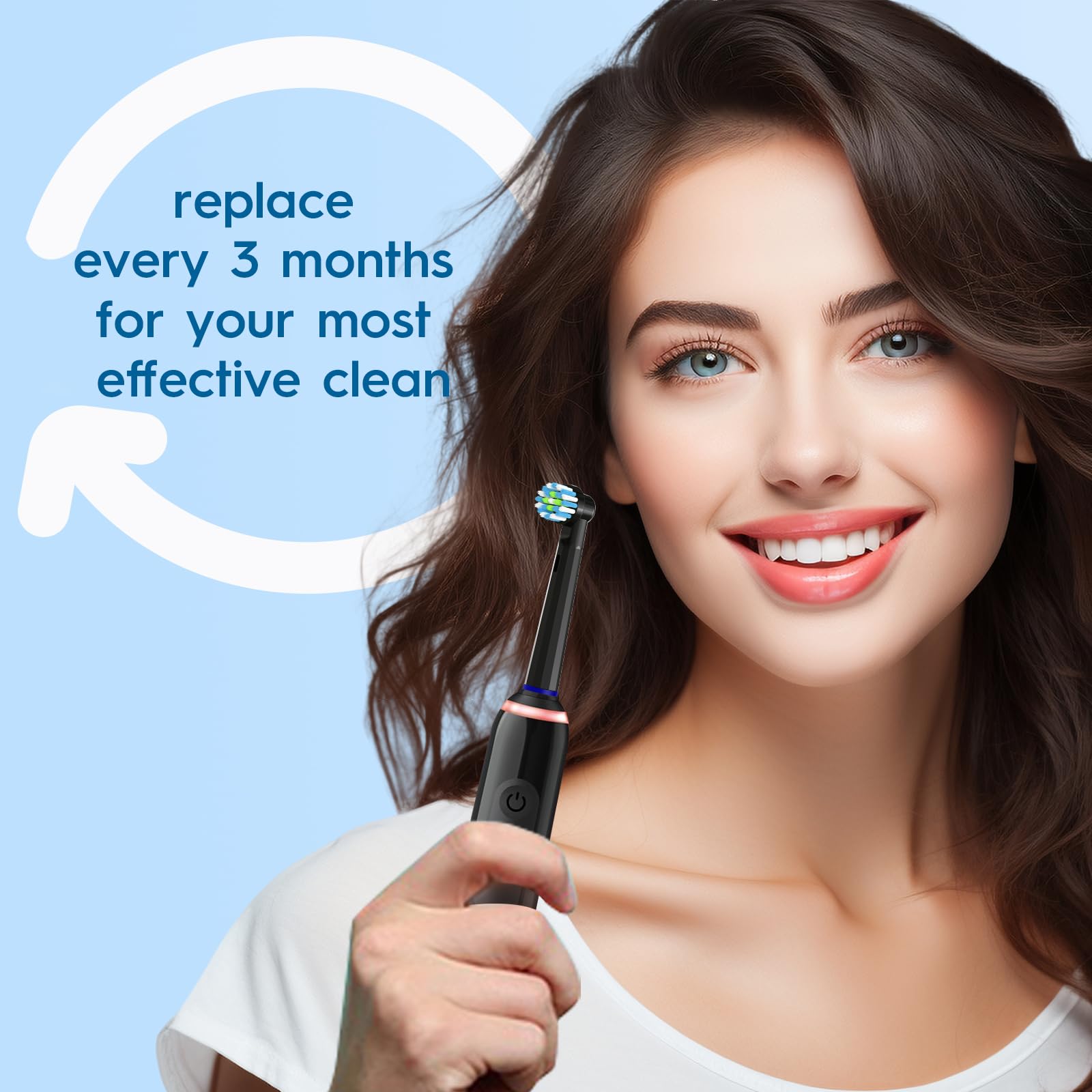 MOFELE replacement toothbrush heads for Oral-B Pro 1000, 8-pack, compatible electric toothbrush heads with soft bristles.