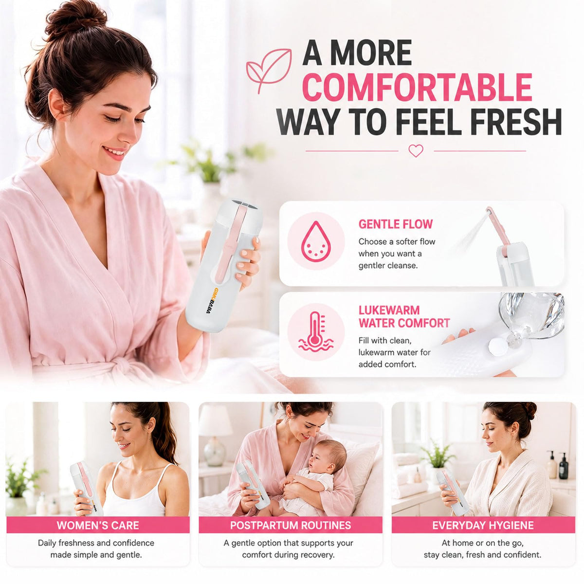 Portable Electric Bidet for Travel with 180 Adjustable - gimubaba Official Imagery - 5
