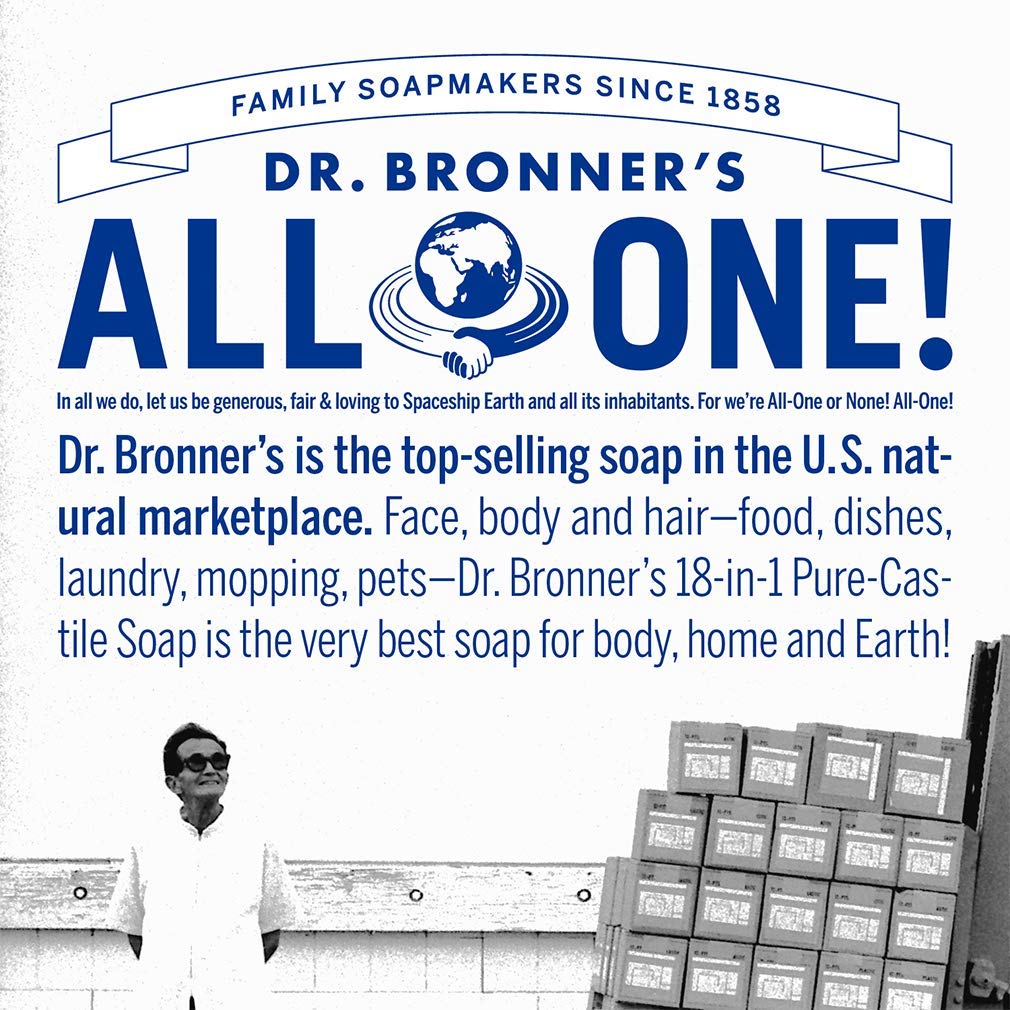 Dr. Bronner's - Organic Sugar Soap (12 oz Variety Pack) Lavender, Peppermint, Tea Tree, & Lemongrass - Made with Organic Oils, Sugar & Shikakai Powder, 4-in-1 Use: Hands, Body, Face & Hair | 4 Count