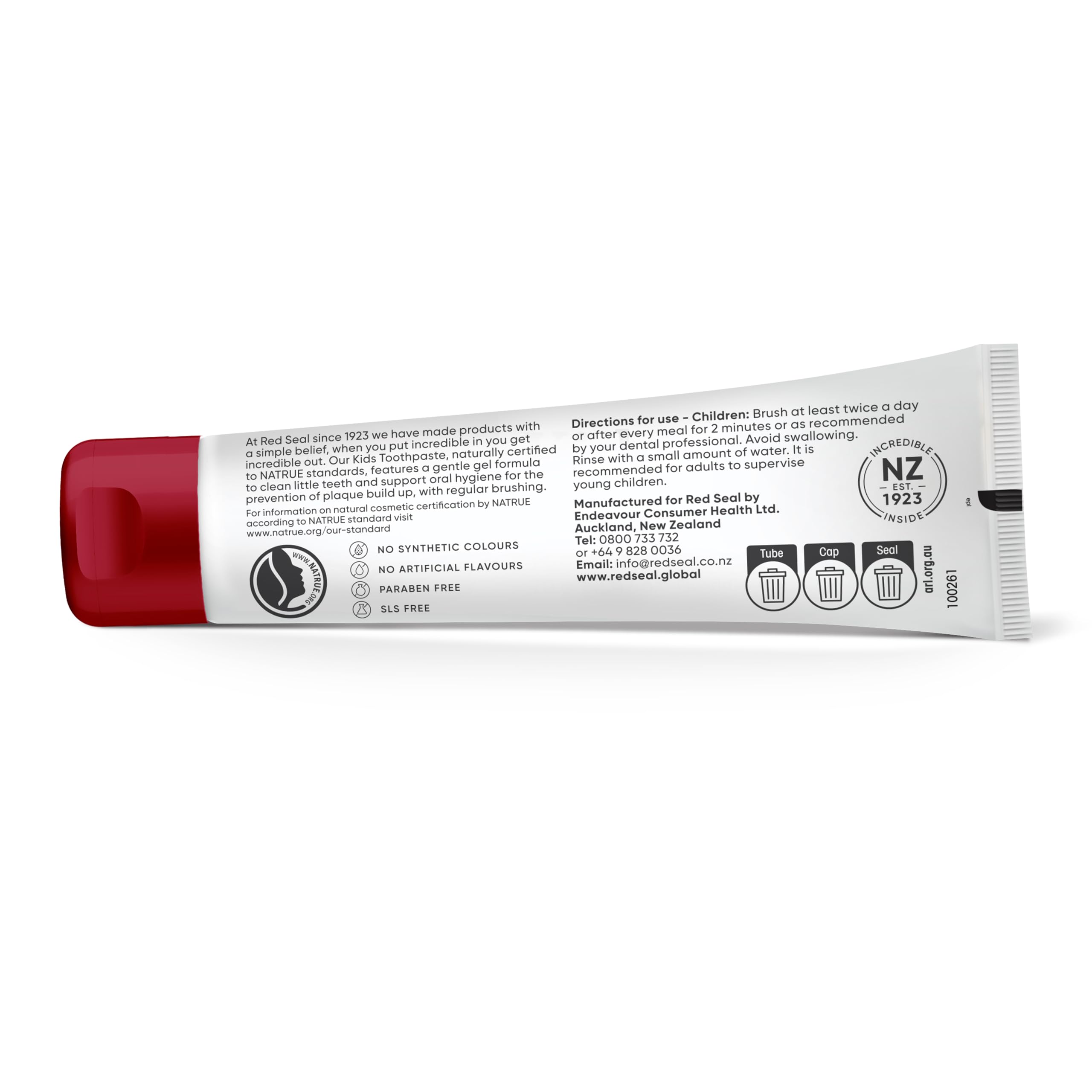 Red Seal Kids Tutti Frutti Toothpaste Fluoride Free 2.47oz