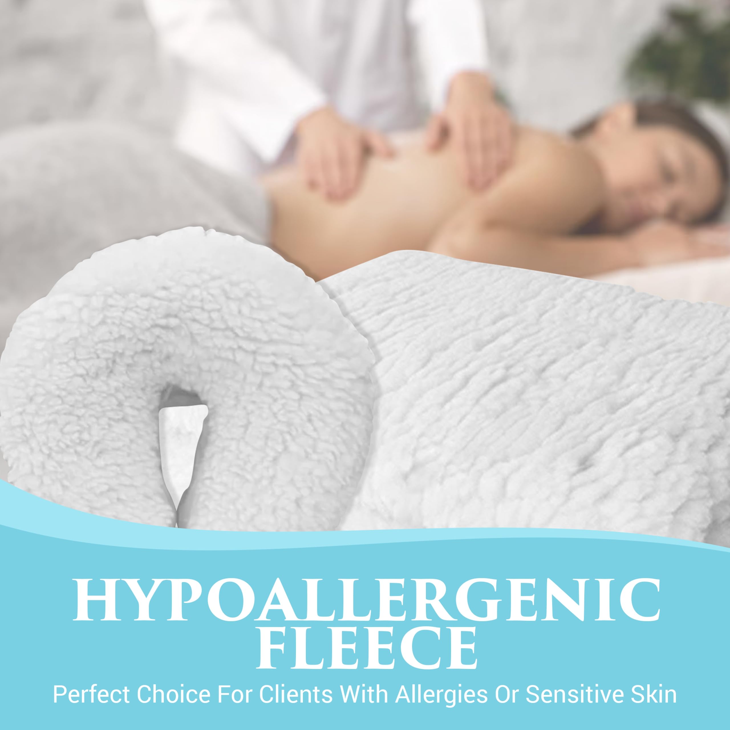 Fleece Massage Table Pad & Face Cradle Cover By NRG - Hypoallergenic Fleece Massage Pad Cushion & Face Cradle Cushion for Massage Tables & Esthetician Beds - Soft Thick Hypoallergenic Fleece
