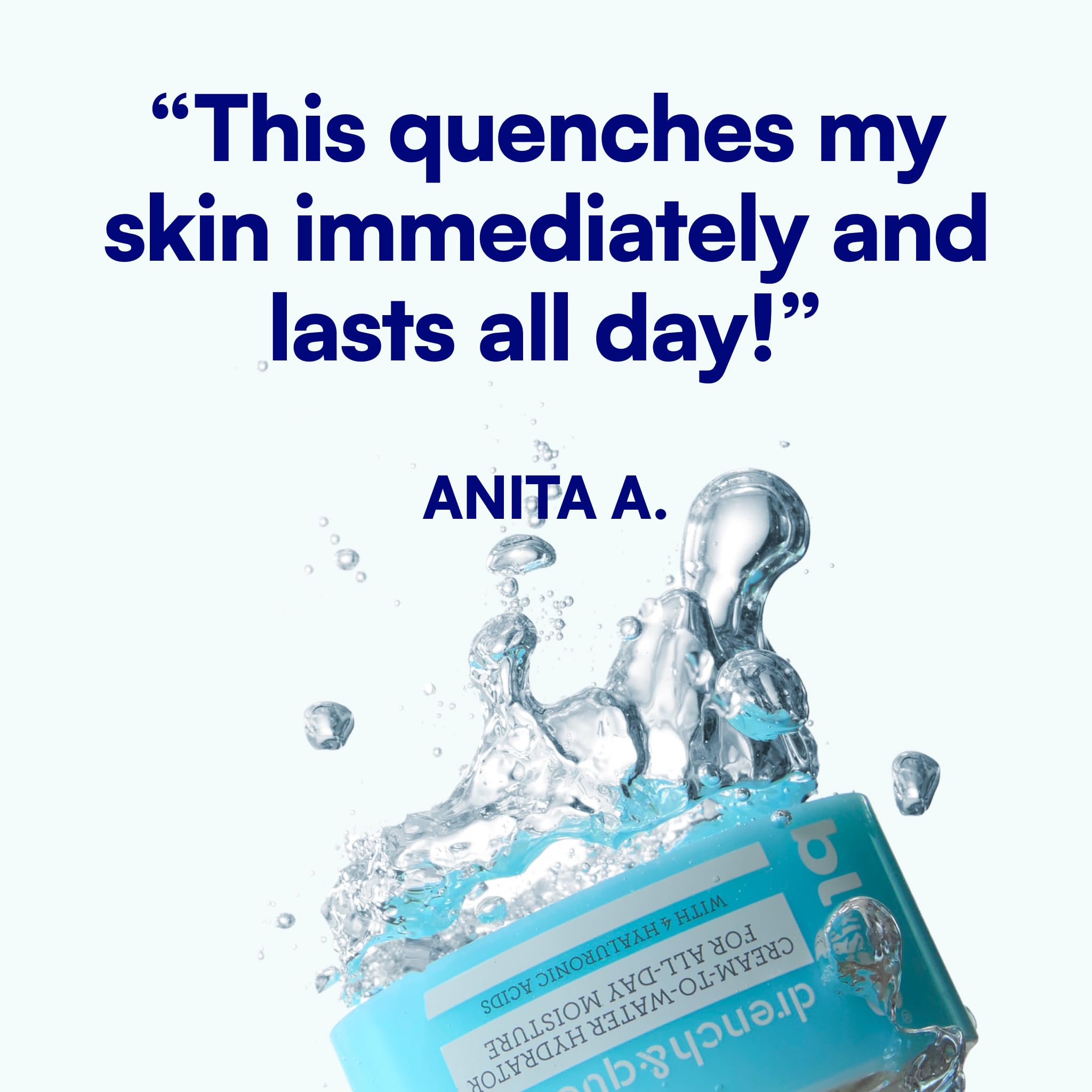 Bliss Drench & Quench hyaluronic acid face moisturizer in 1 oz container, showing the skincare product with a clean, minimalist design.