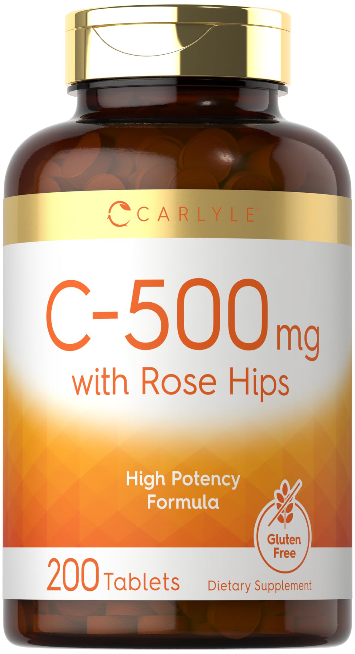 Carlyle Vitamin C 500mg | with Rose Hips | 200 Tablets - Product Imagery