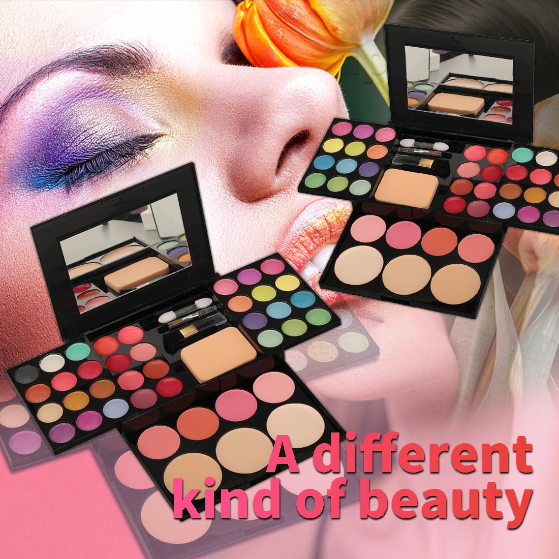 Badhare Beauty Full Face Palette Makeup Kit 24 Color Eyeshadow Palette, 8 Lip Gloss, 4 Blush, 3 Dual Powder, with Brushe